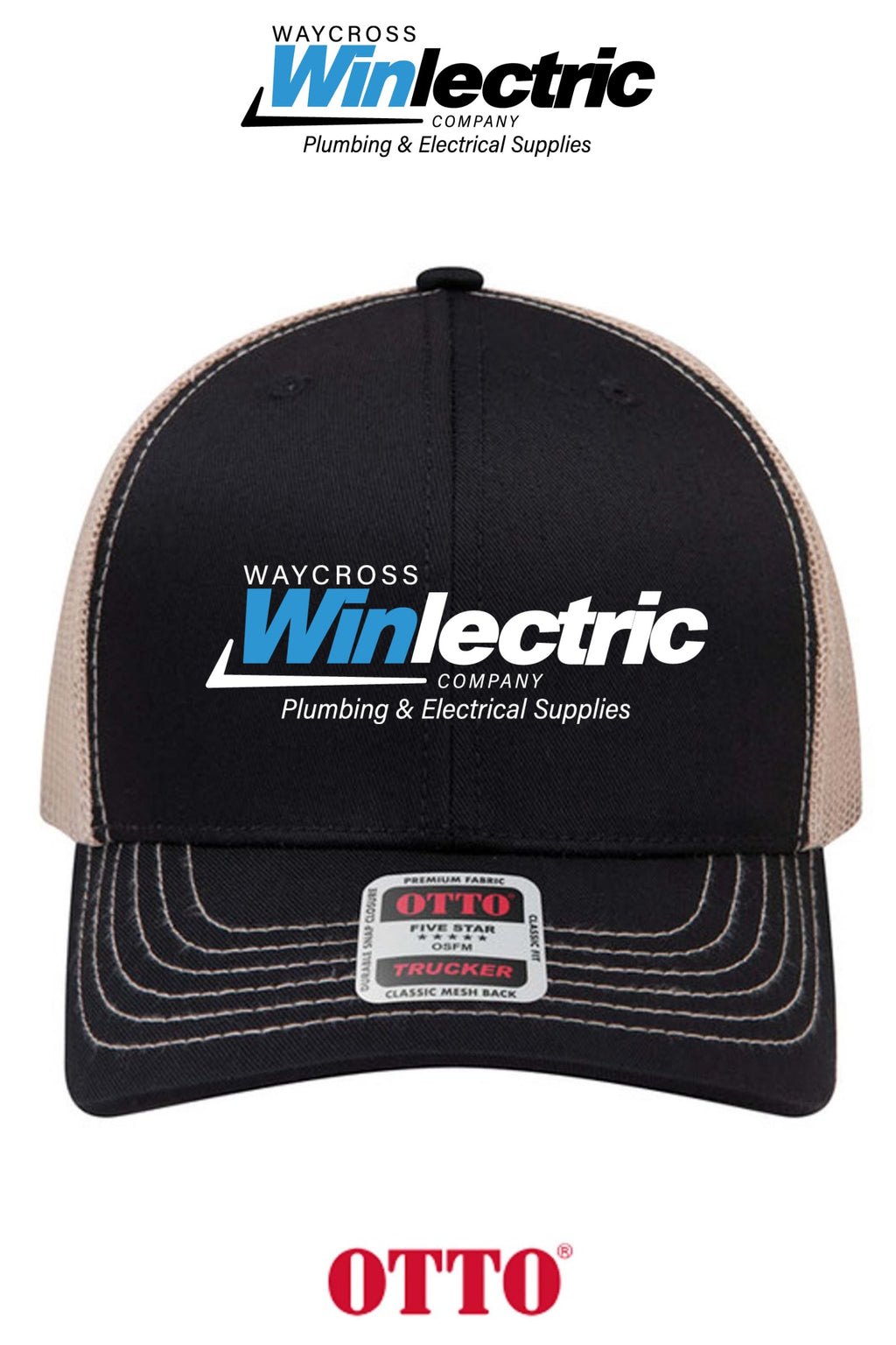 **BULK BUY SPECIAL** OTTO CAP® 6 Panel Mid Profile Mesh Back Trucker Hat - Waycross Winlectric