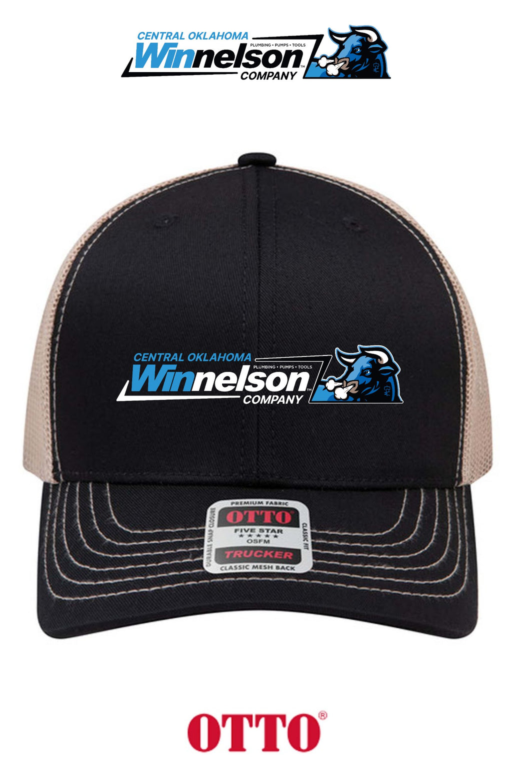 **BULK BUY SPECIAL** OTTO CAP® 6 Panel Mid Profile Mesh Back Trucker Hat - Winnelson Central Oklahoma
