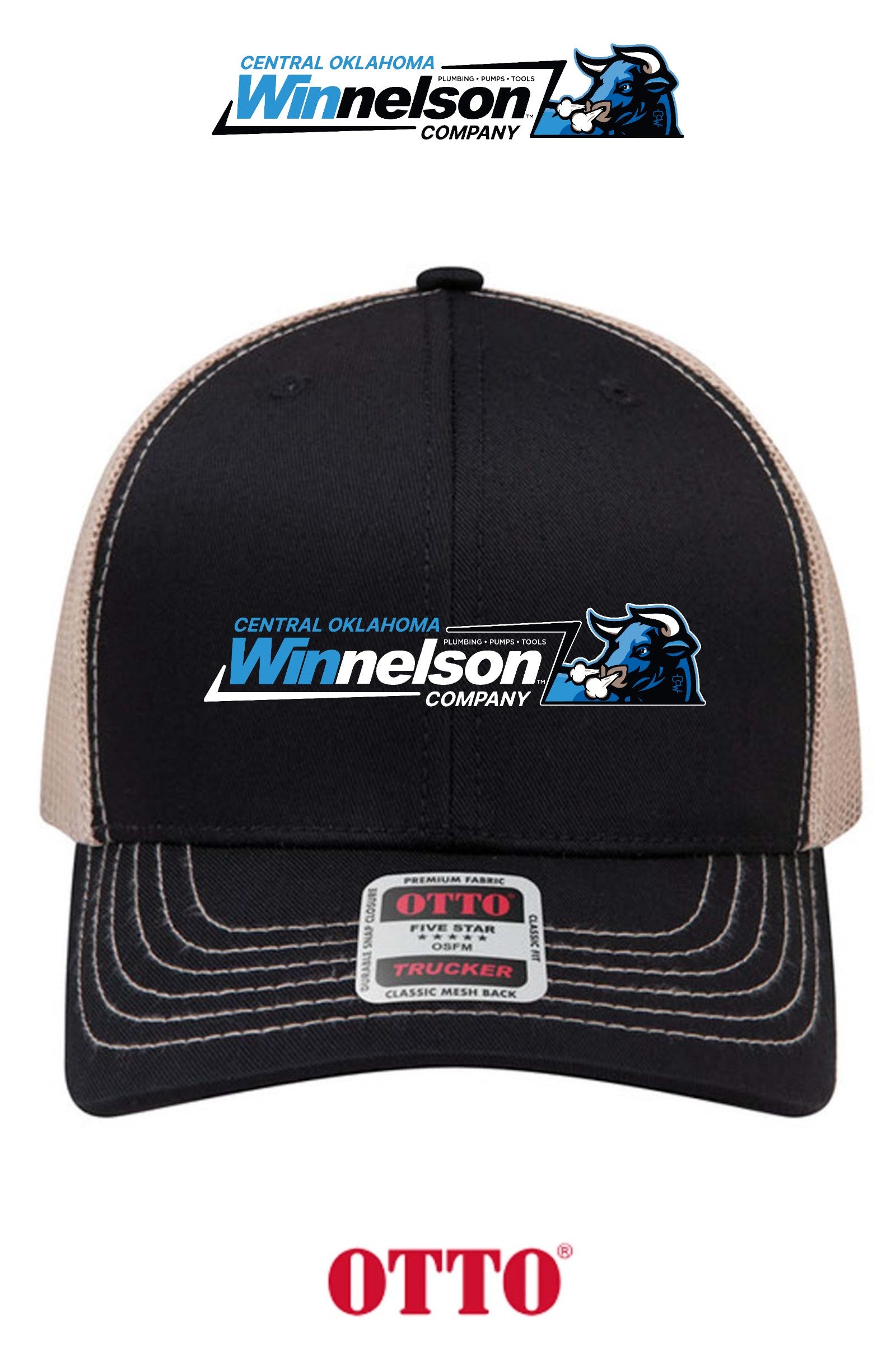 **BULK BUY SPECIAL** OTTO CAP® 6 Panel Mid Profile Mesh Back Trucker Hat - Winnelson Central Oklahoma