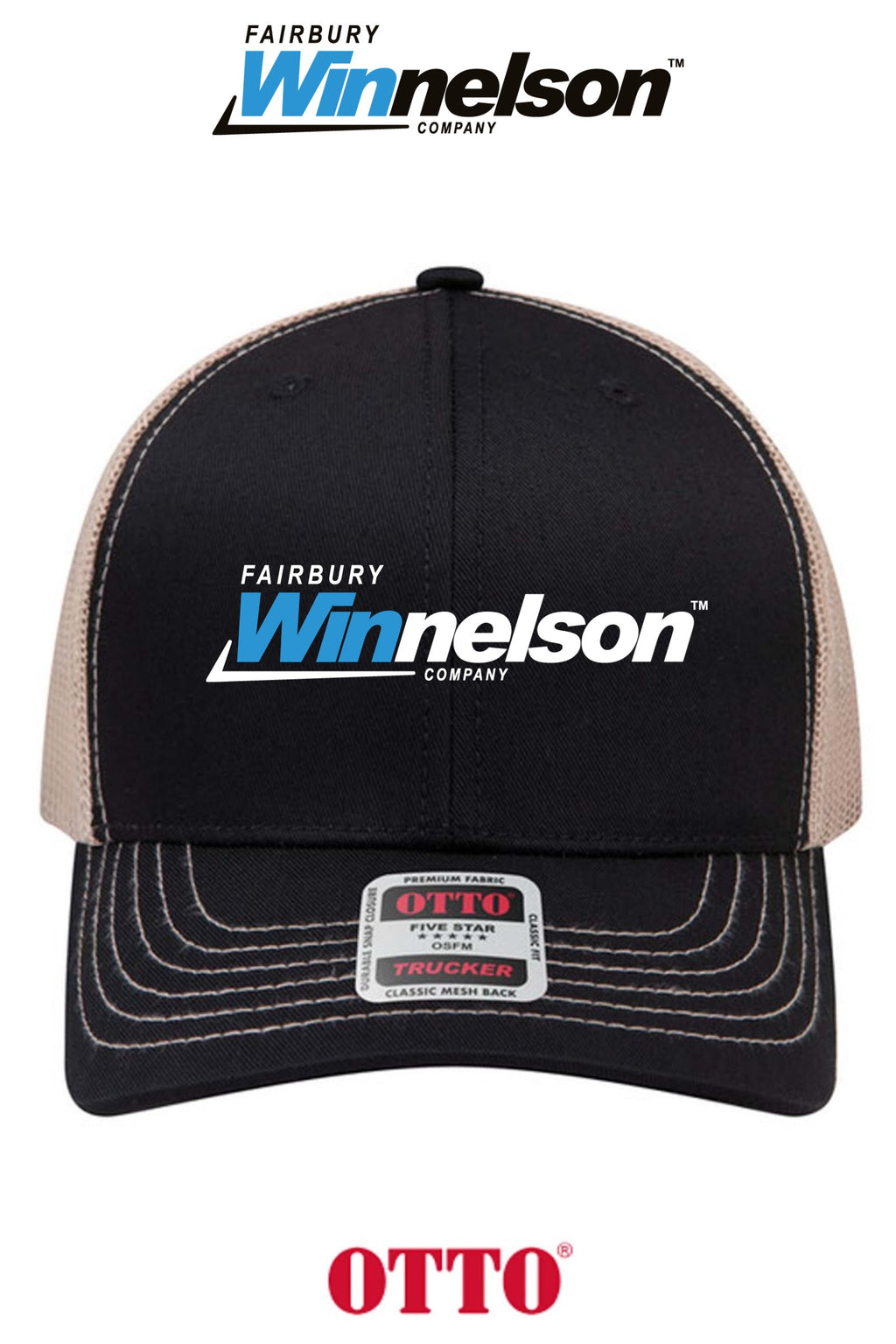 **BULK BUY SPECIAL** OTTO CAP® 6 Panel Mid Profile Mesh Back Trucker Hat - Fairbury Winnelson