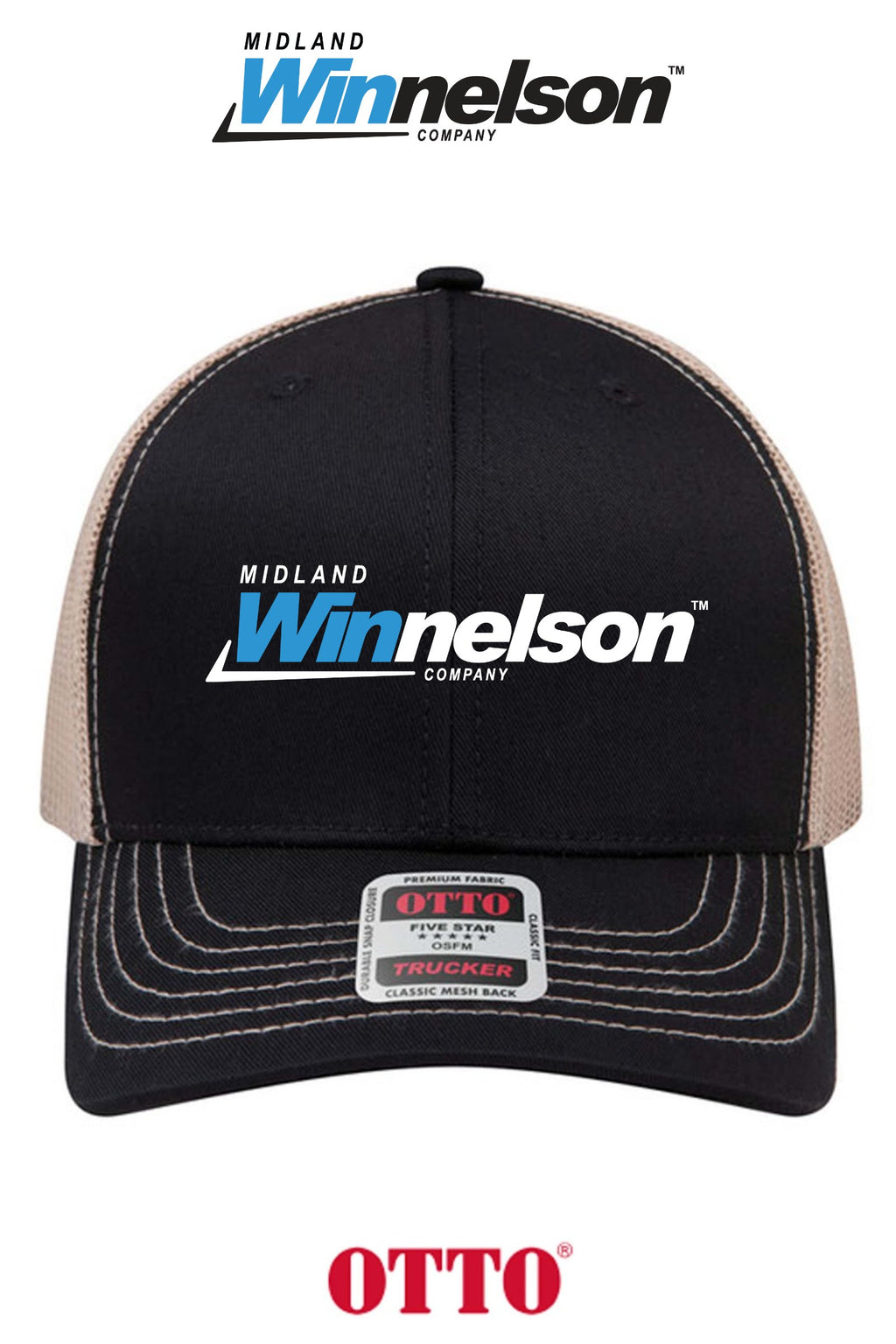 **BULK BUY SPECIAL** OTTO CAP® 6 Panel Mid Profile Mesh Back Trucker Hat - Midland Winnelson