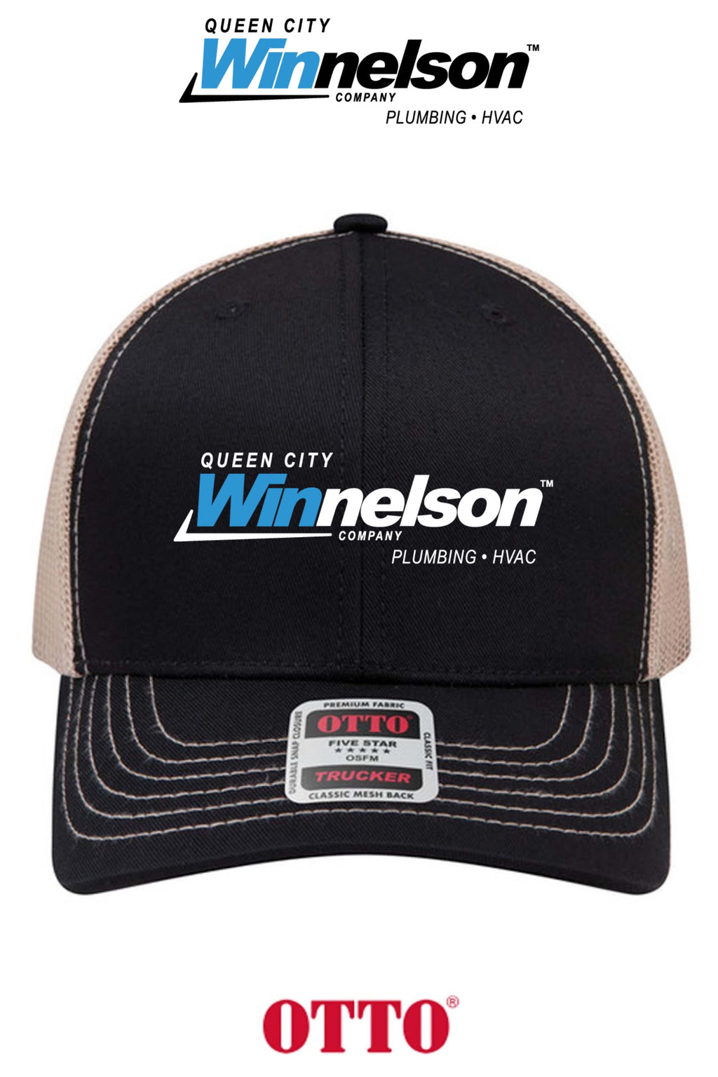 **BULK BUY SPECIAL** OTTO CAP® 6 Panel Mid Profile Mesh Back Trucker Hat - Queen City Winnelson