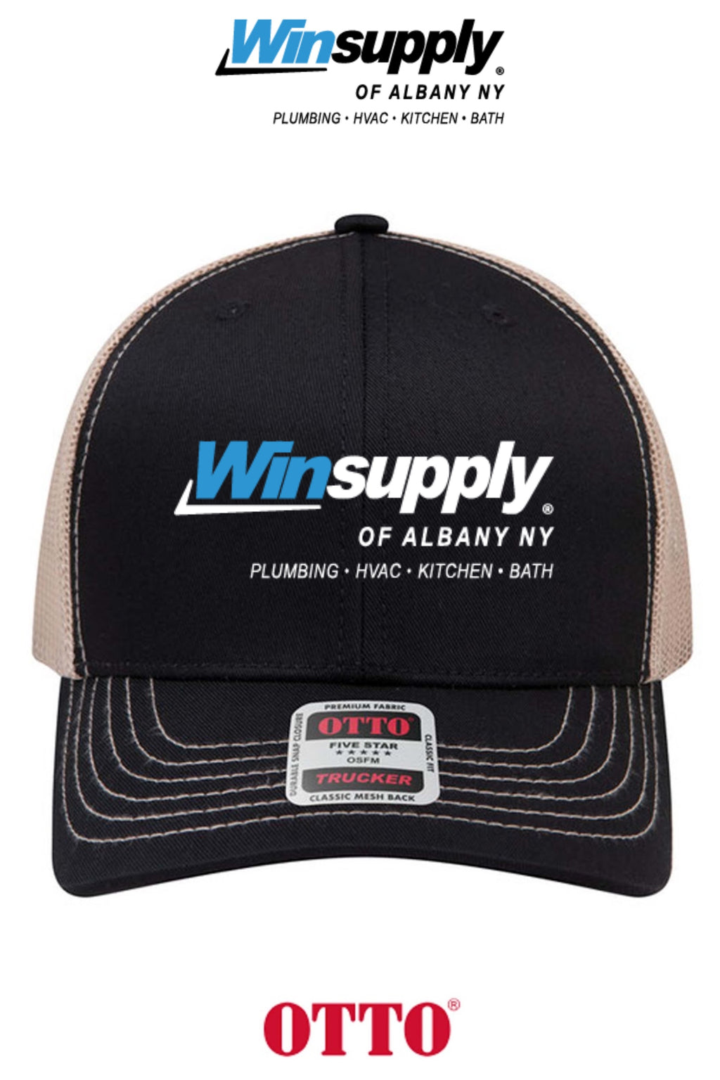 **BULK BUY SPECIAL** OTTO CAP® 6 Panel Mid Profile Mesh Back Trucker Hat - Winsupply of Albany NY