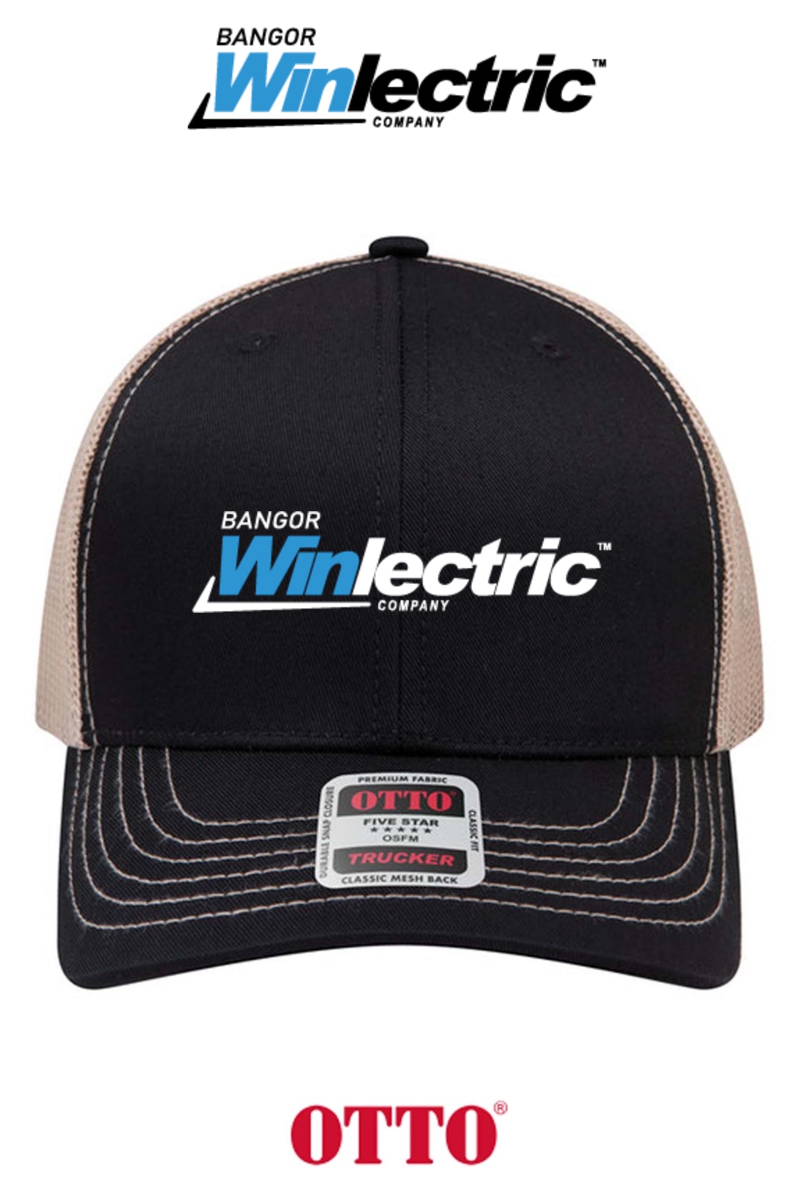 **BULK BUY SPECIAL** OTTO CAP® 6 Panel Mid Profile Mesh Back Trucker Hat - Winlectric Bangor