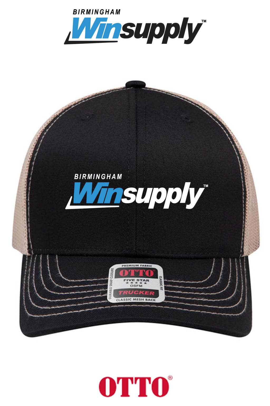 **BULK BUY SPECIAL** OTTO CAP® 6 Panel Mid Profile Mesh Back Trucker Hat - Birmingham Winsupply