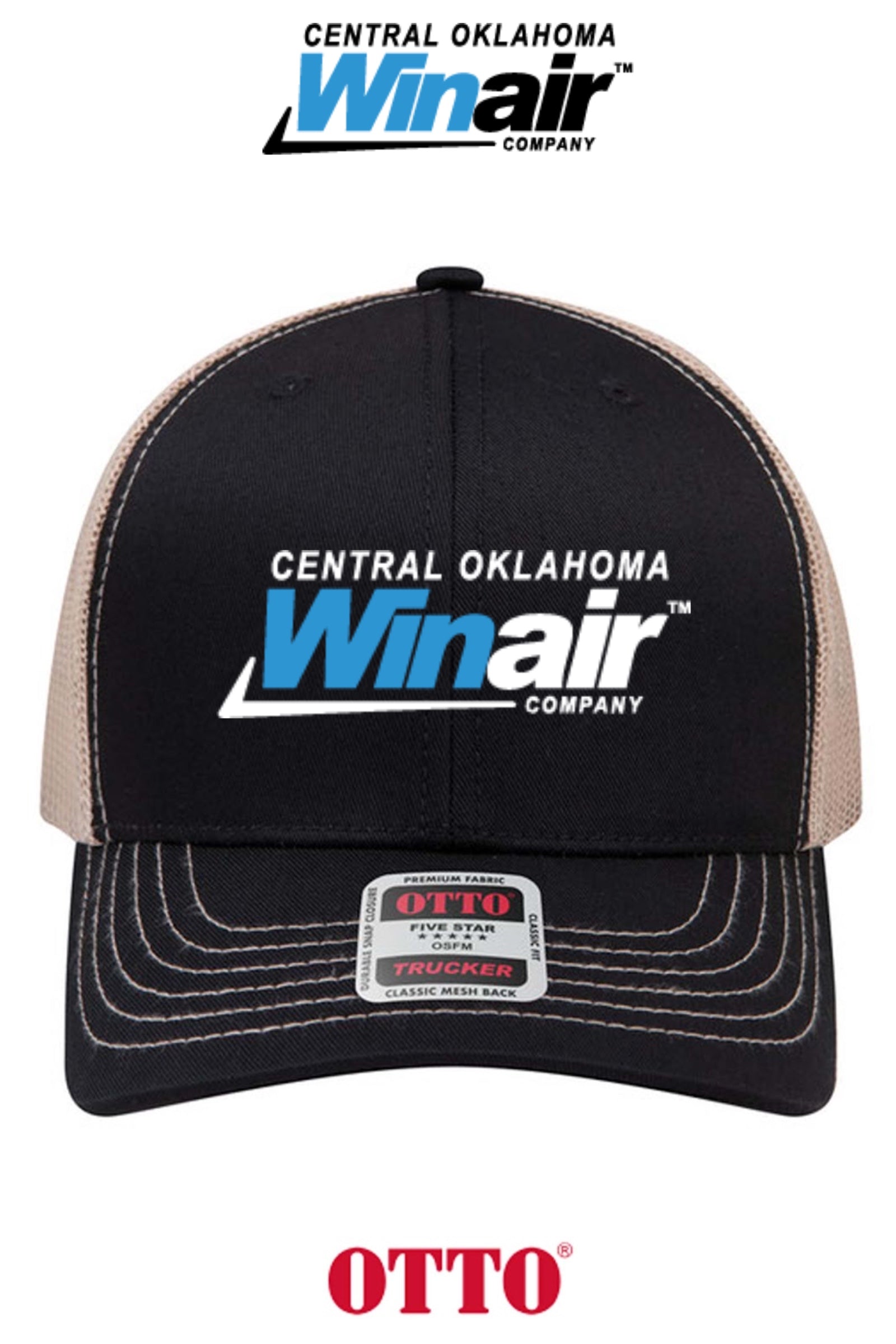**BULK BUY SPECIAL** OTTO CAP® 6 Panel Mid Profile Mesh Back Trucker Hat - Central Oklahoma Winair