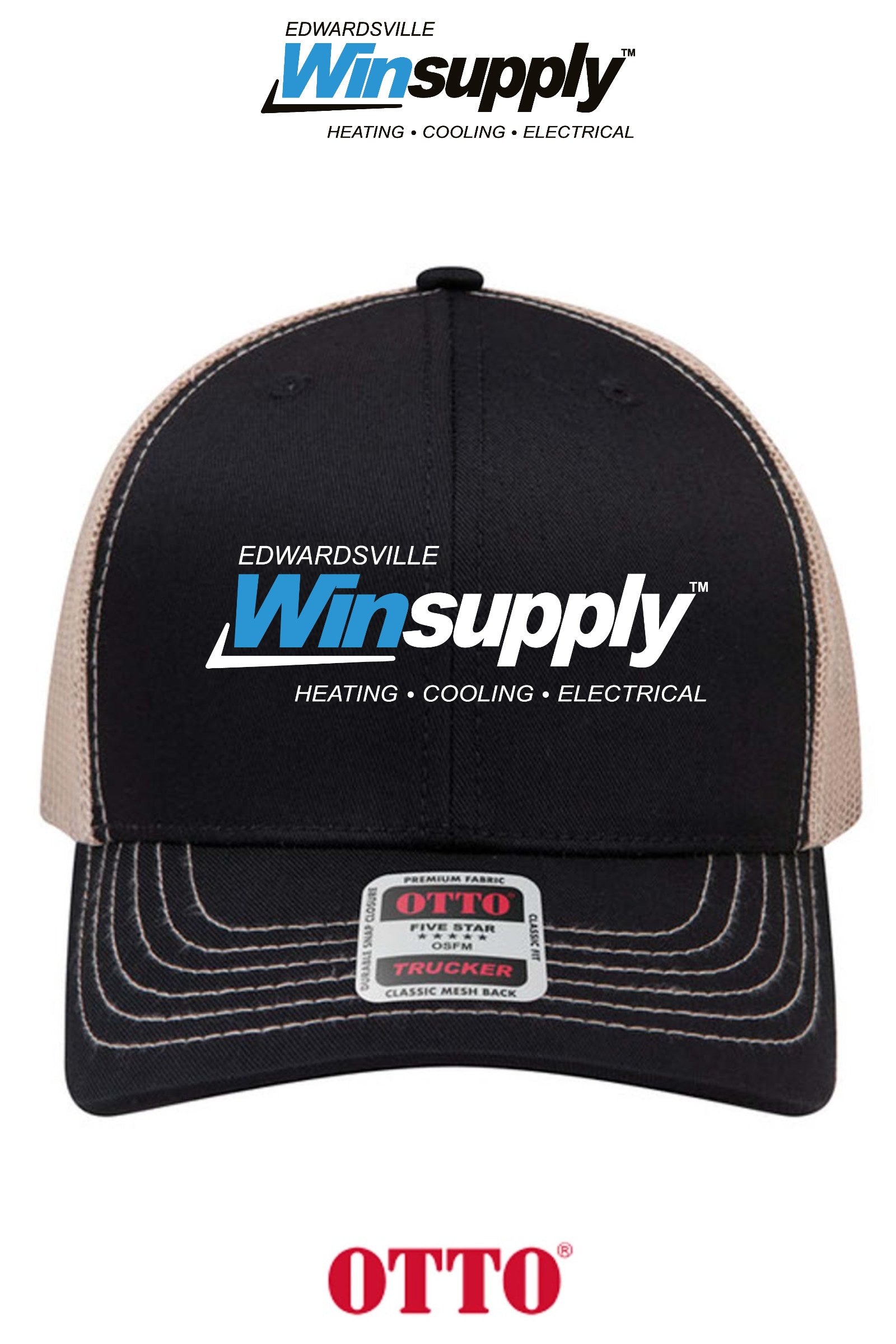 **BULK BUY SPECIAL** OTTO CAP® 6 Panel Mid Profile Mesh Back Trucker Hat - Edwardsville Winsupply