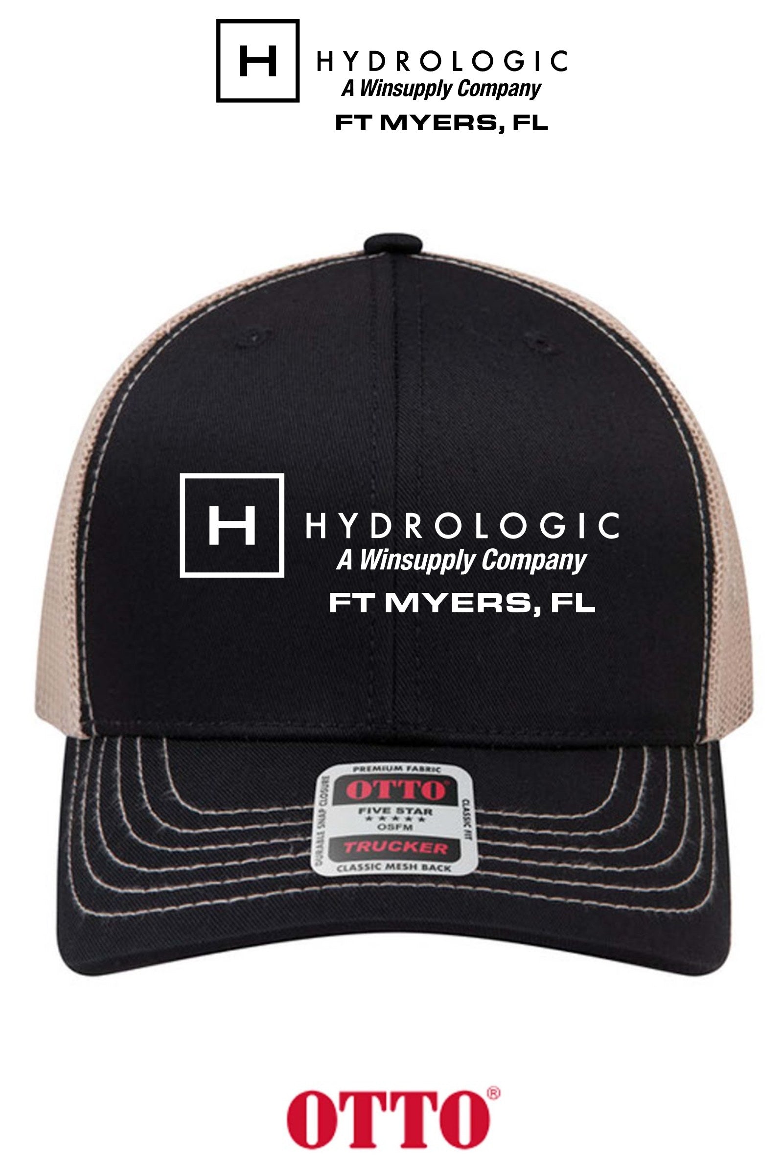 **BULK BUY SPECIAL** OTTO CAP® 6 Panel Mid Profile Mesh Back Trucker Hat - Winsupply Ft Myers FL Co.