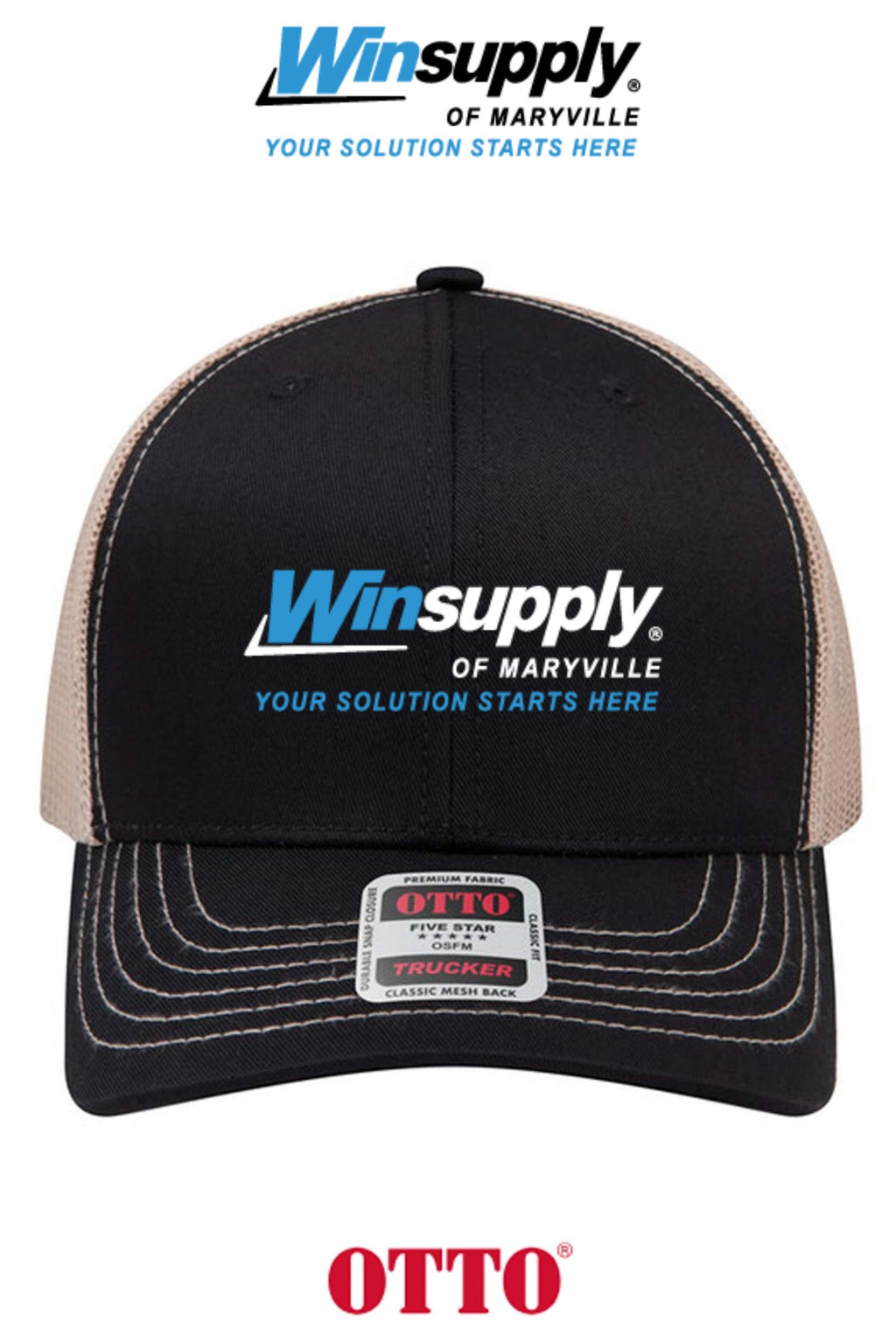 **BULK BUY SPECIAL** OTTO CAP® 6 Panel Mid Profile Mesh Back Trucker Hat - Winsupply of Maryville