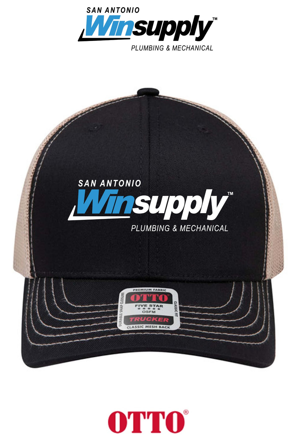 **BULK BUY SPECIAL** OTTO CAP® 6 Panel Mid Profile Mesh Back Trucker Hat - San Antonio Winsupply