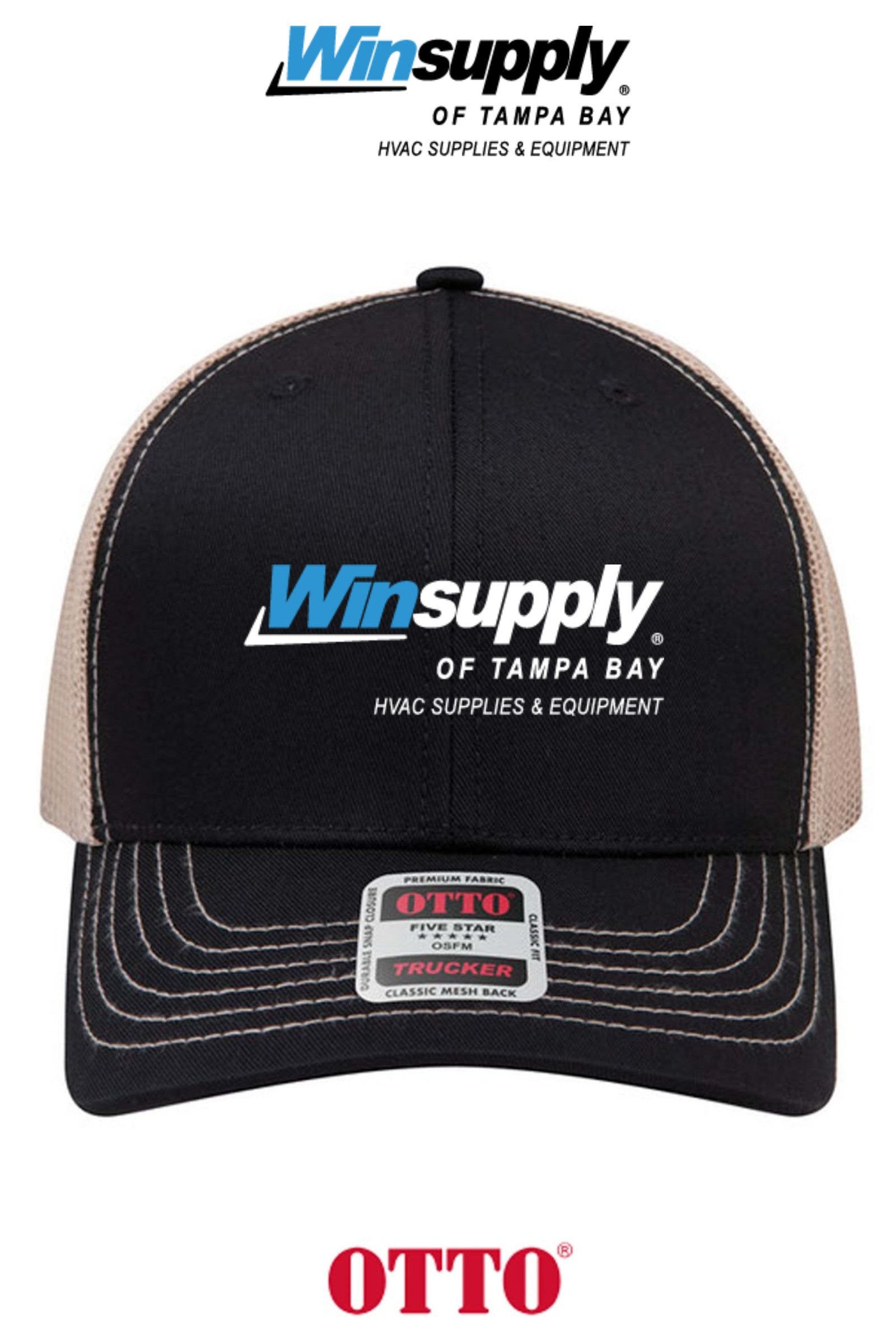 **BULK BUY SPECIAL** OTTO CAP® 6 Panel Mid Profile Mesh Back Trucker Hat - Winsupply of Tampa Bay