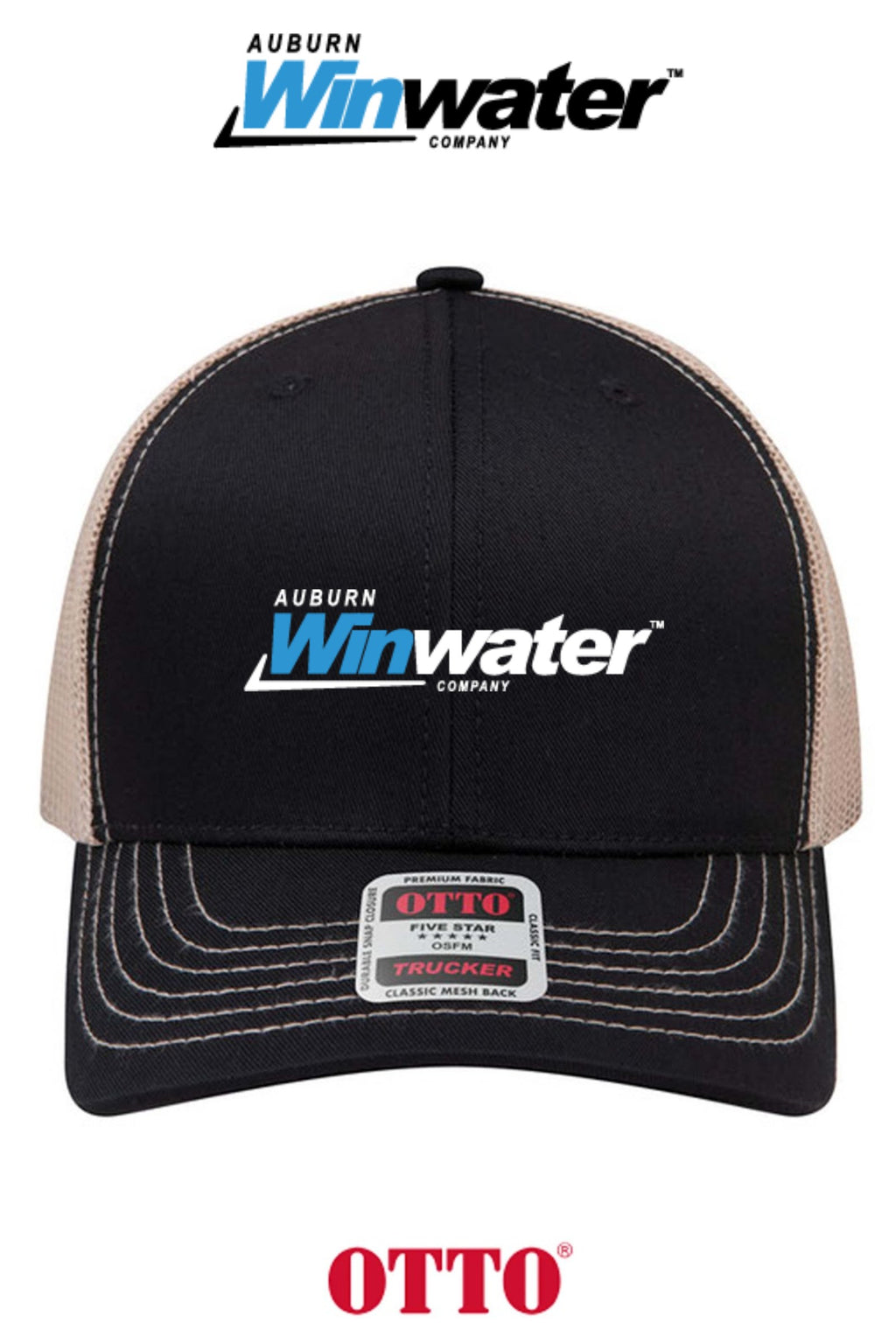 **BULK BUY SPECIAL** OTTO CAP® 6 Panel Mid Profile Mesh Back Trucker Hat - Auburn Winwater