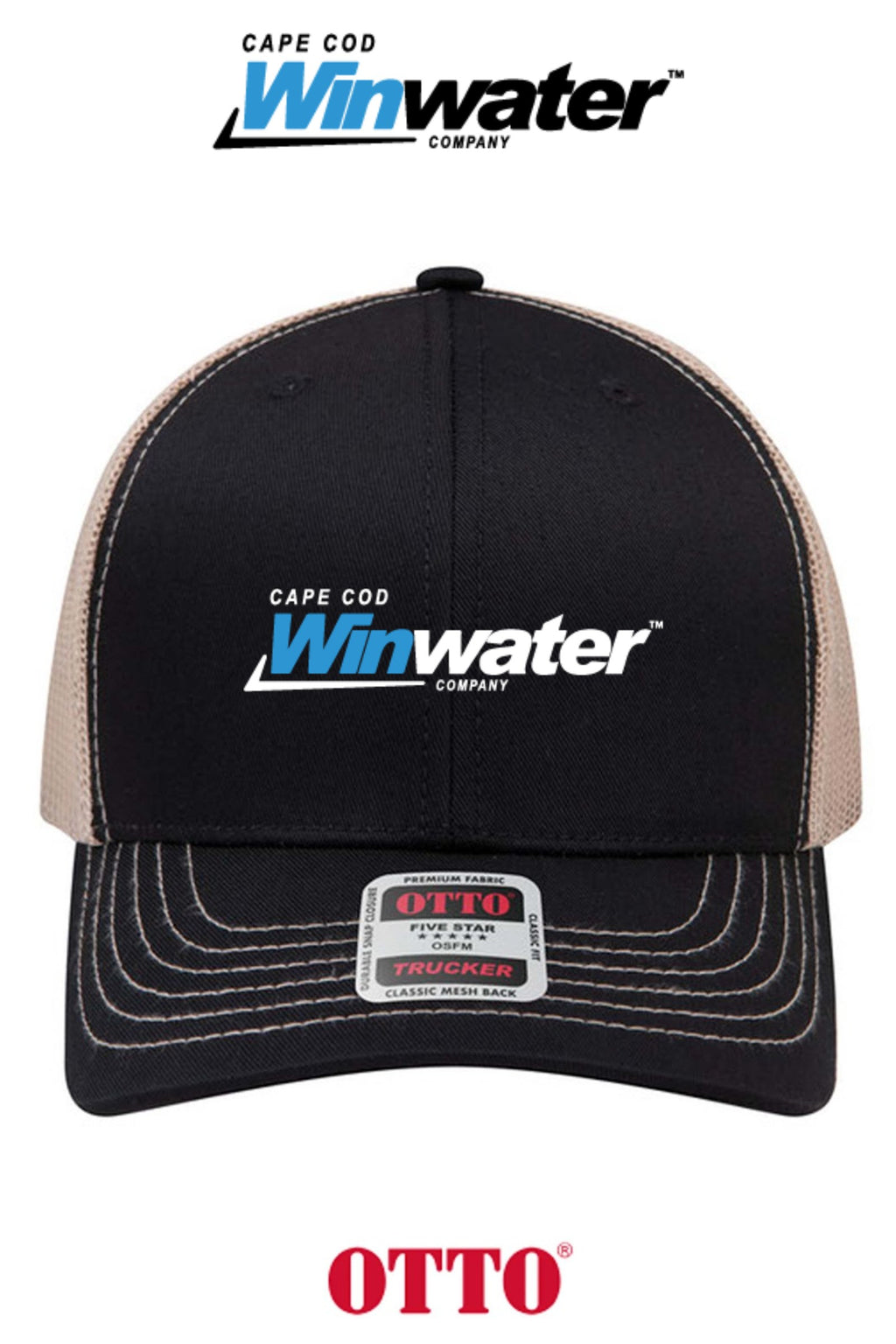 **BULK BUY SPECIAL** OTTO CAP® 6 Panel Mid Profile Mesh Back Trucker Hat - Winwater Cape Cod