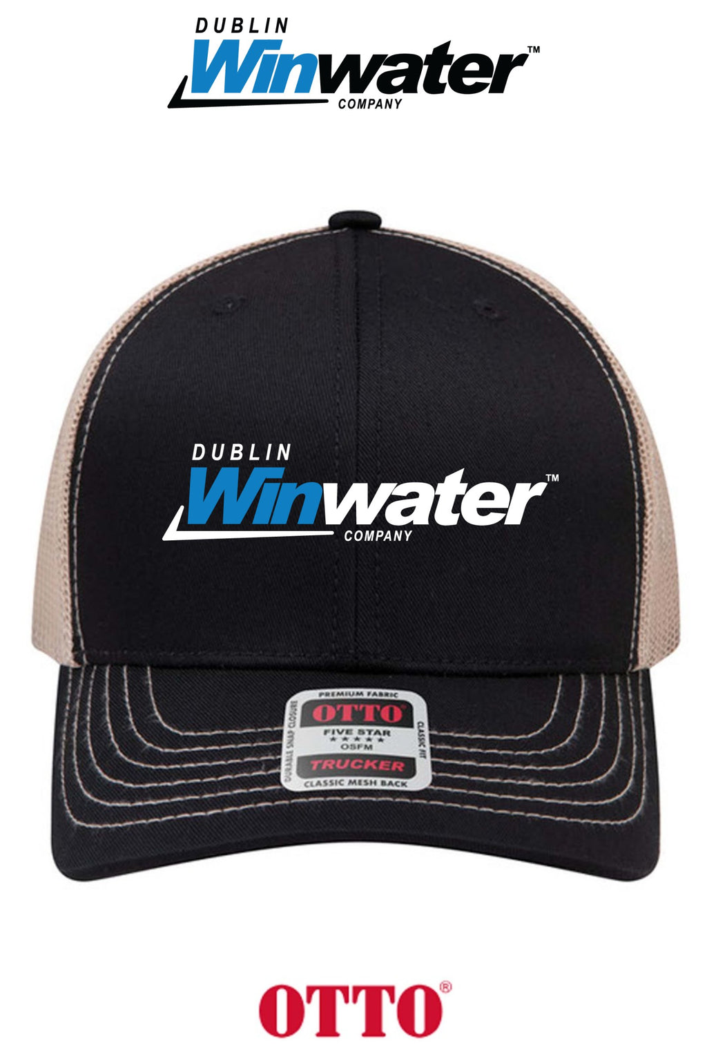 **BULK BUY SPECIAL** OTTO CAP® 6 Panel Mid Profile Mesh Back Trucker Hat - Dublin Winwater
