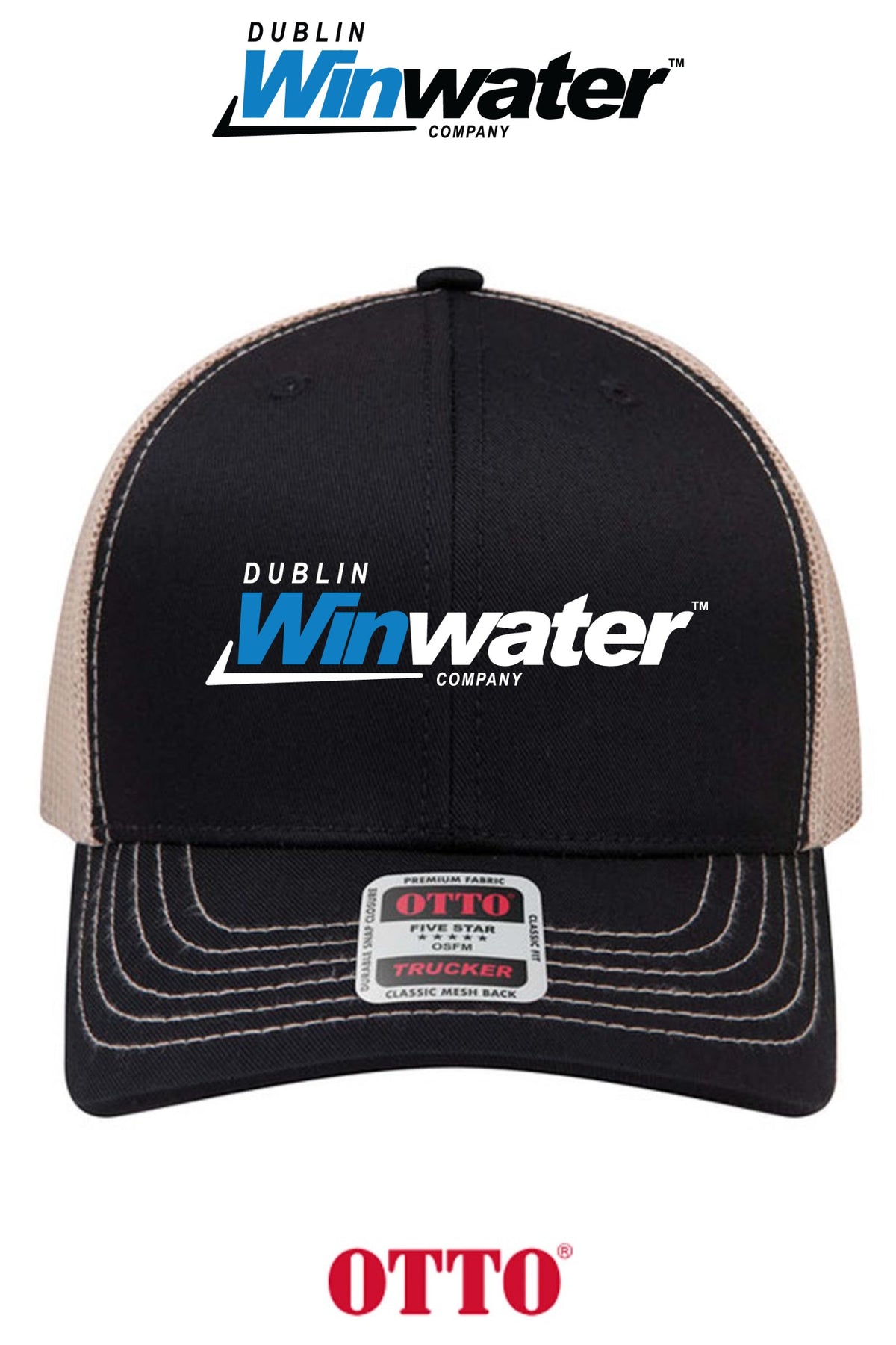 **BULK BUY SPECIAL** OTTO CAP® 6 Panel Mid Profile Mesh Back Trucker Hat - Dublin Winwater