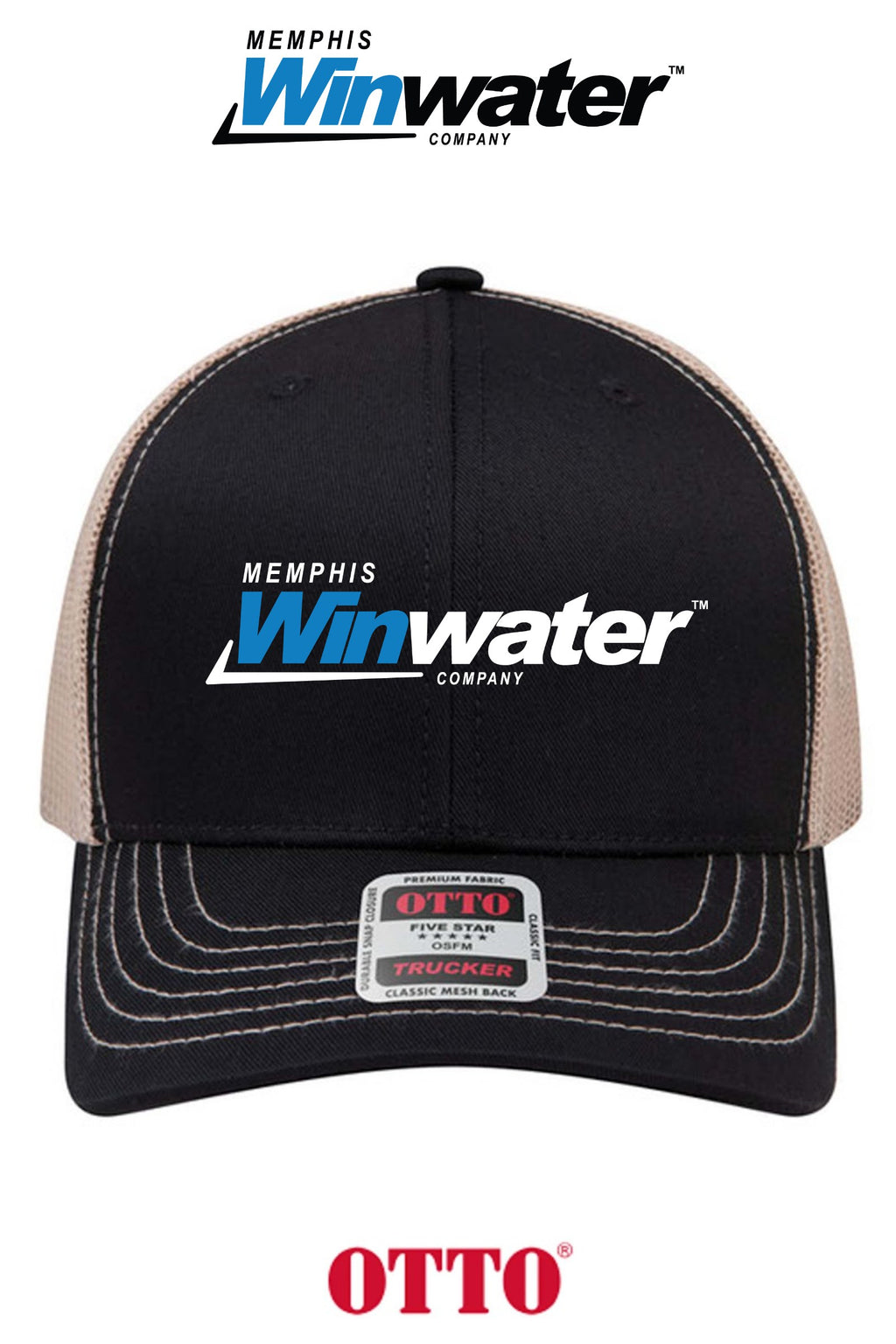 **BULK BUY SPECIAL** OTTO CAP® 6 Panel Mid Profile Mesh Back Trucker Hat - Memphis Winwater