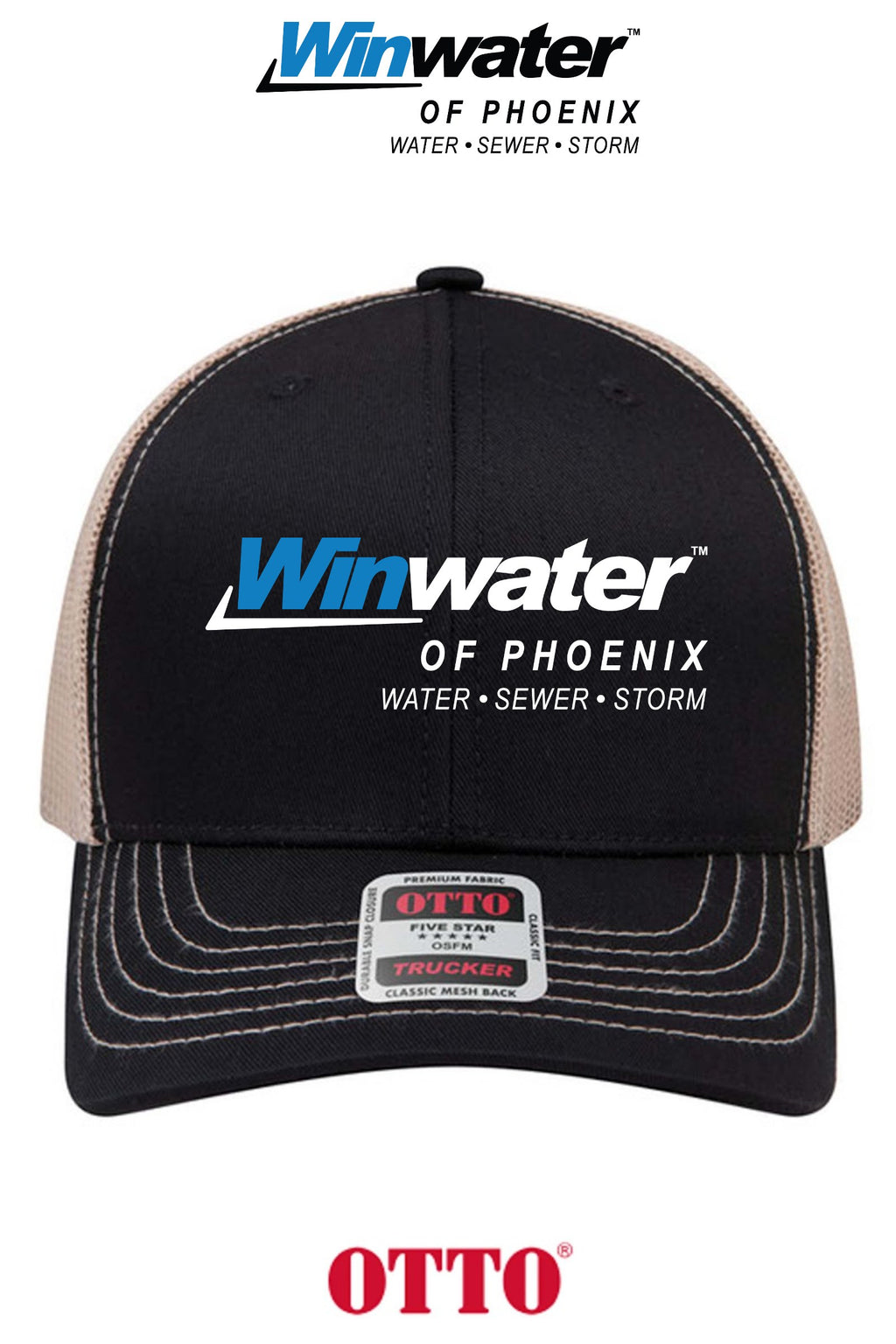 **BULK BUY SPECIAL** OTTO CAP® 6 Panel Mid Profile Mesh Back Trucker Hat - Winwater of Phoenix