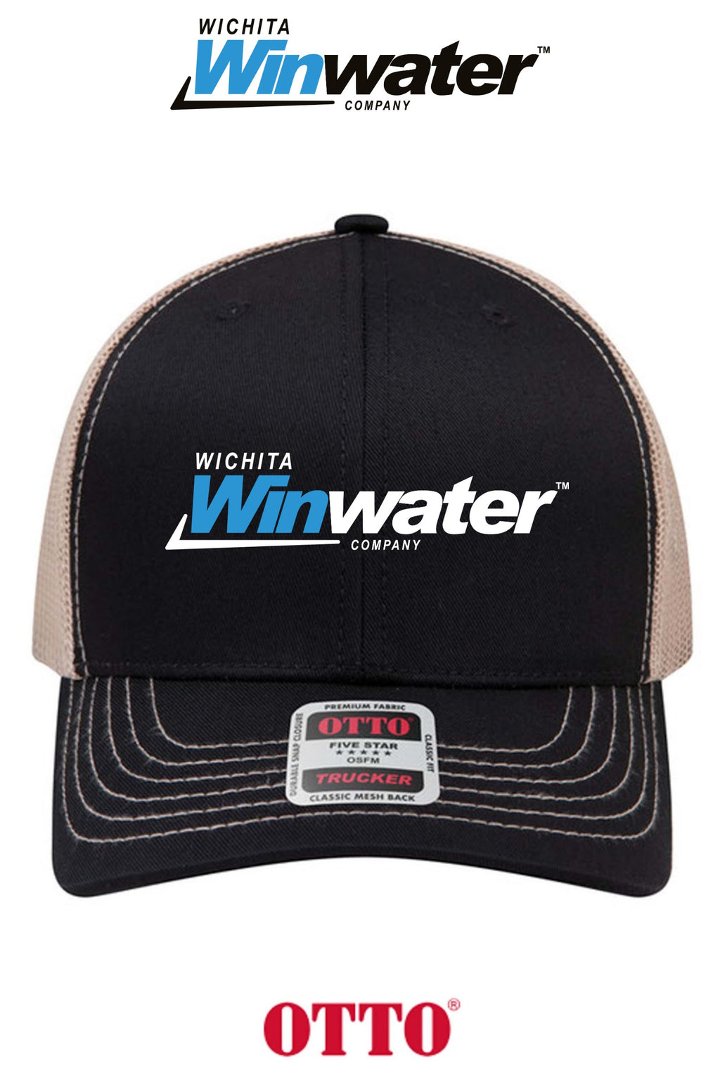 **BULK BUY SPECIAL** OTTO CAP® 6 Panel Mid Profile Mesh Back Trucker Hat - Wichita Winwater