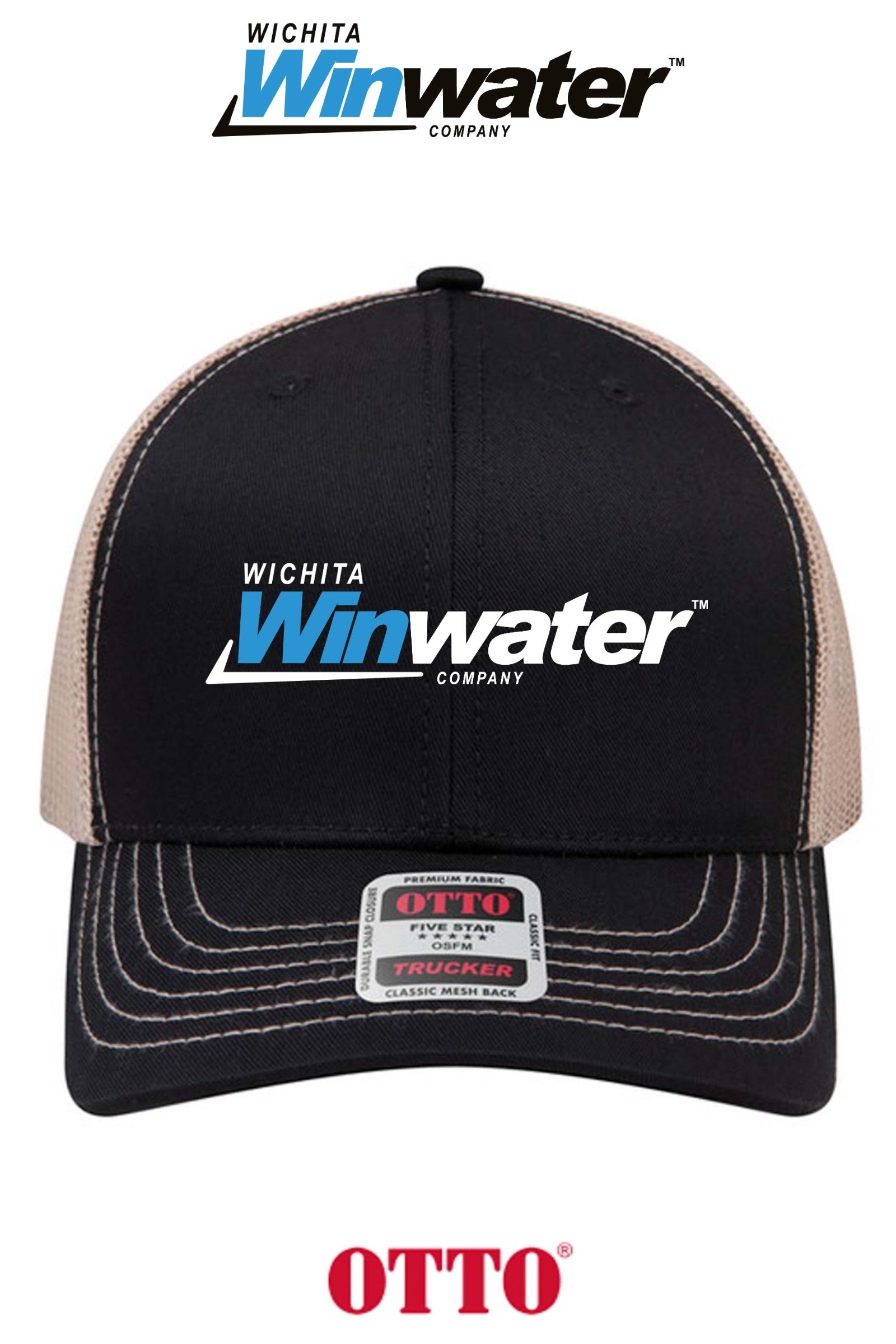 **BULK BUY SPECIAL** OTTO CAP® 6 Panel Mid Profile Mesh Back Trucker Hat - Wichita Winwater