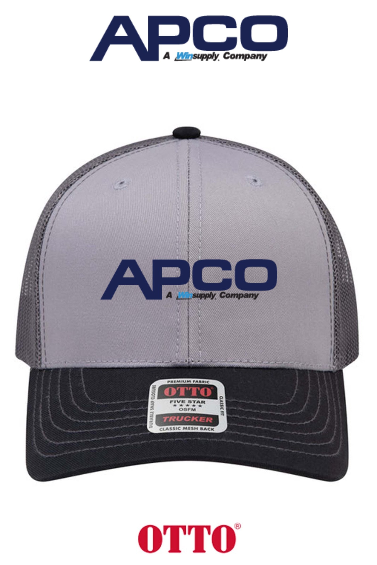 **BULK BUY SPECIAL** OTTO CAP® 6 Panel Mid Profile Mesh Back Trucker Hat - APCO Supply - Indianapolis