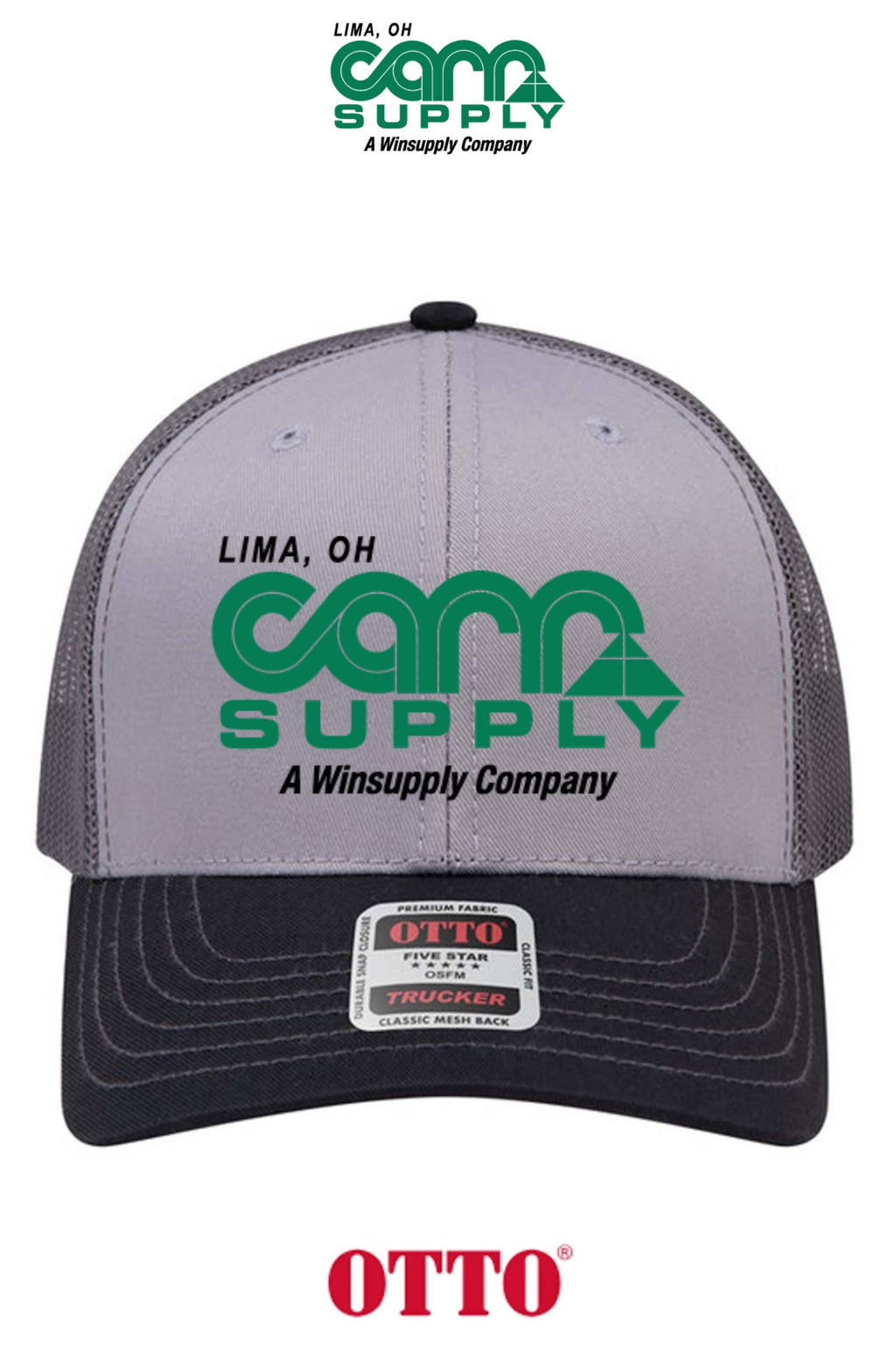 **BULK BUY SPECIAL** OTTO CAP® 6 Panel Mid Profile Mesh Back Trucker Hat - Carr Supply - Lima