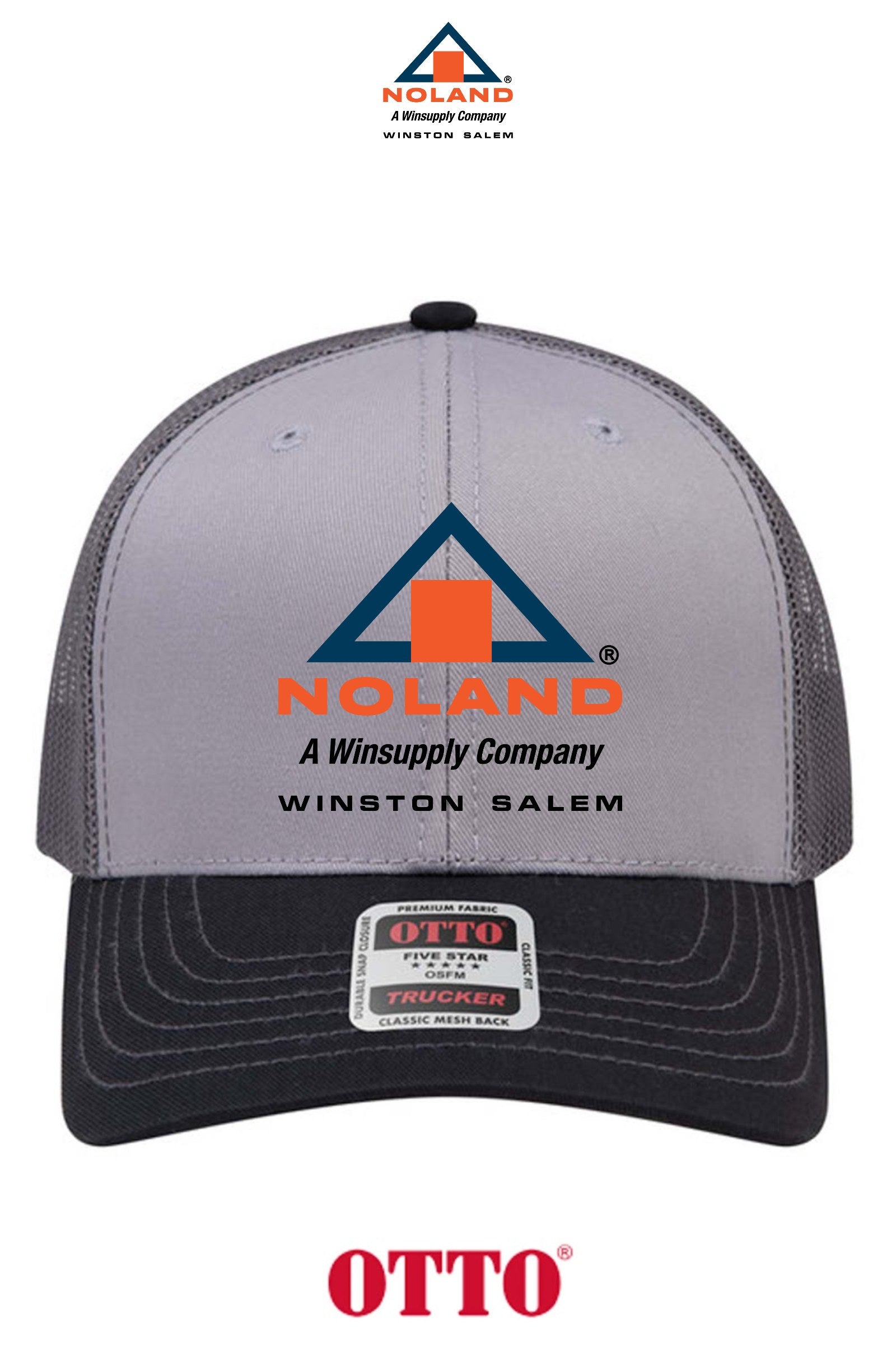 **BULK BUY SPECIAL** OTTO CAP® 6 Panel Mid Profile Mesh Back Trucker Hat - Winston Salem Noland
