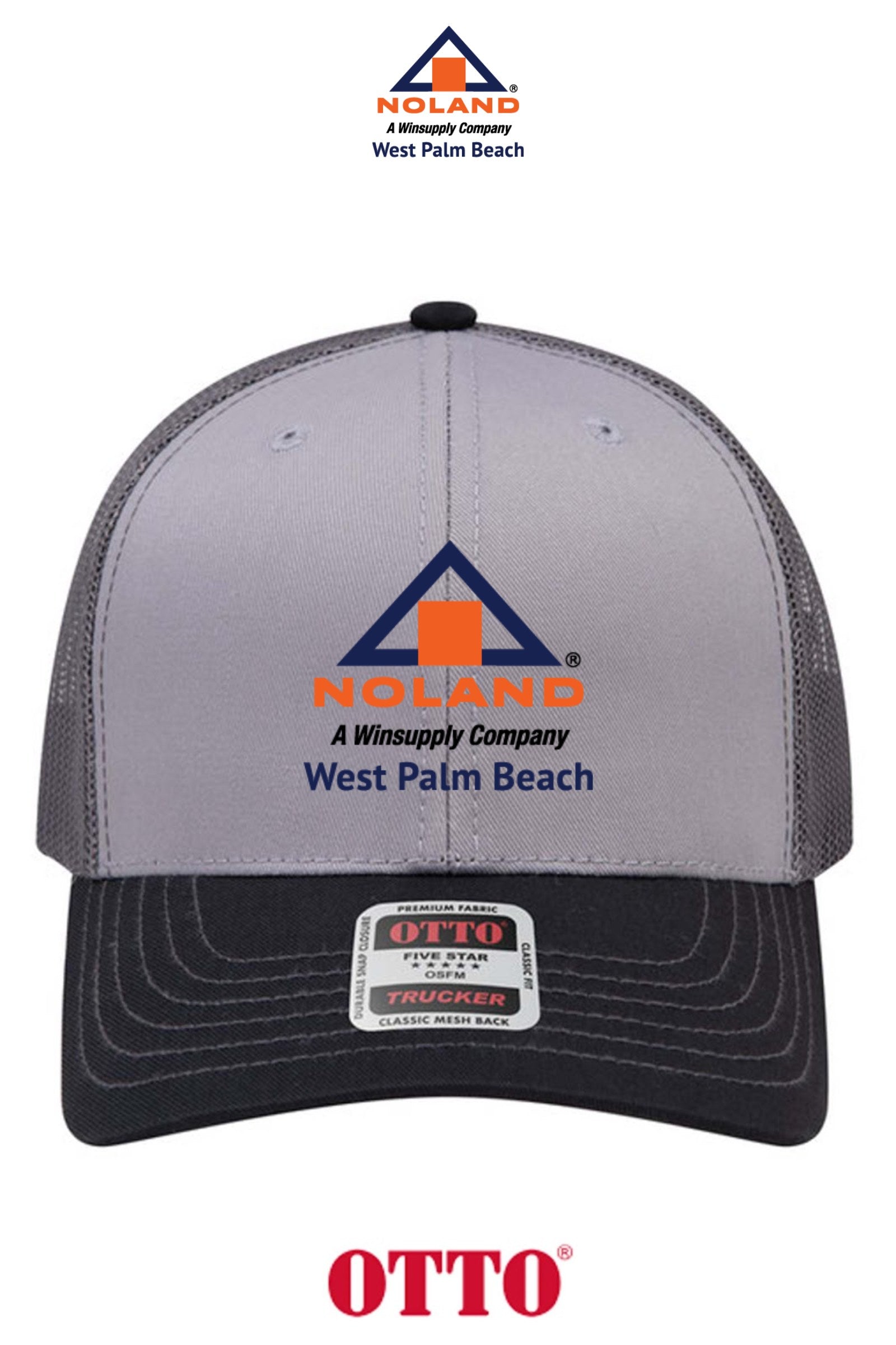 **BULK BUY SPECIAL** OTTO CAP® 6 Panel Mid Profile Mesh Back Trucker Hat - Noland West Palm Beach