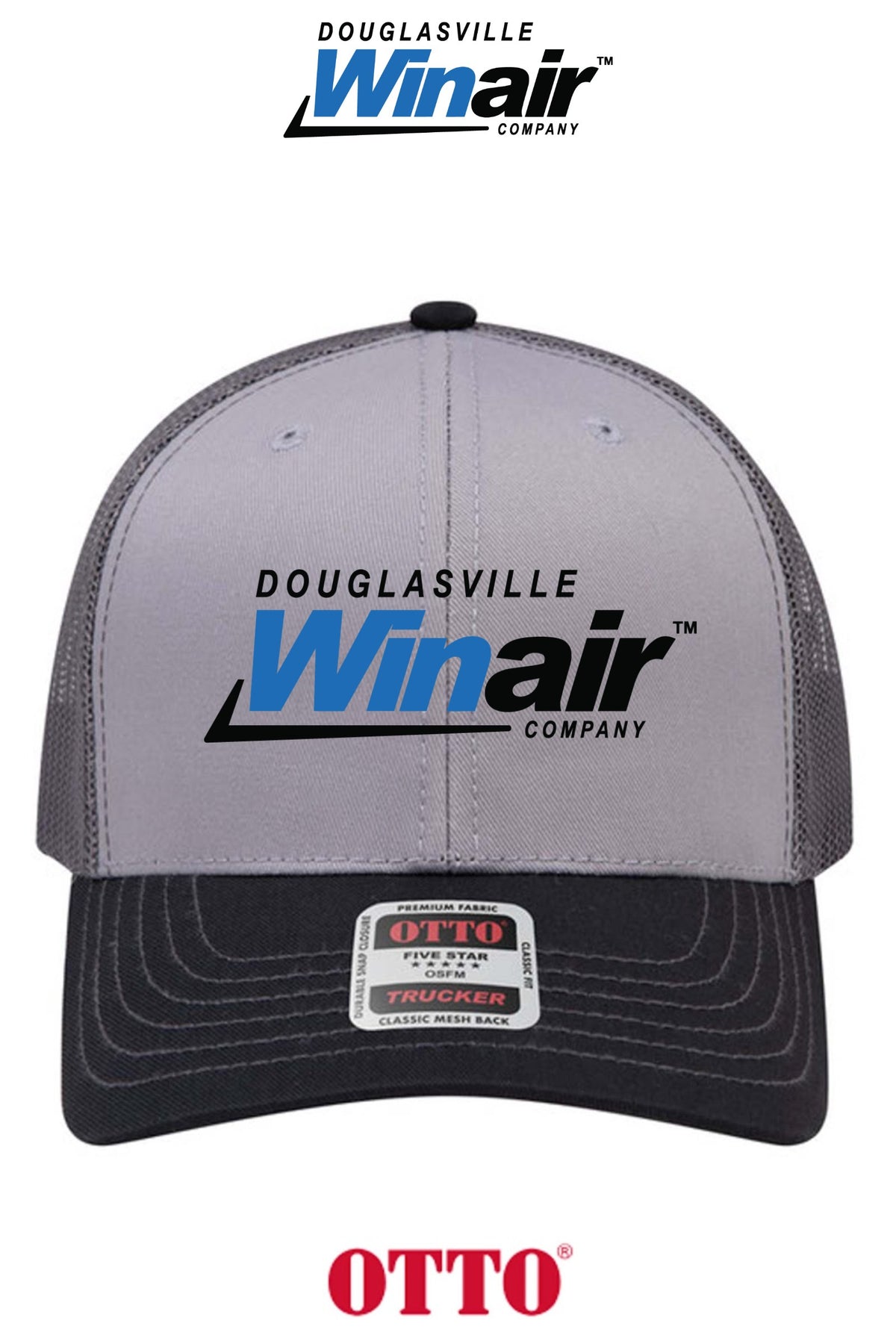 **BULK BUY SPECIAL** OTTO CAP® 6 Panel Mid Profile Mesh Back Trucker Hat - Douglasville Winair