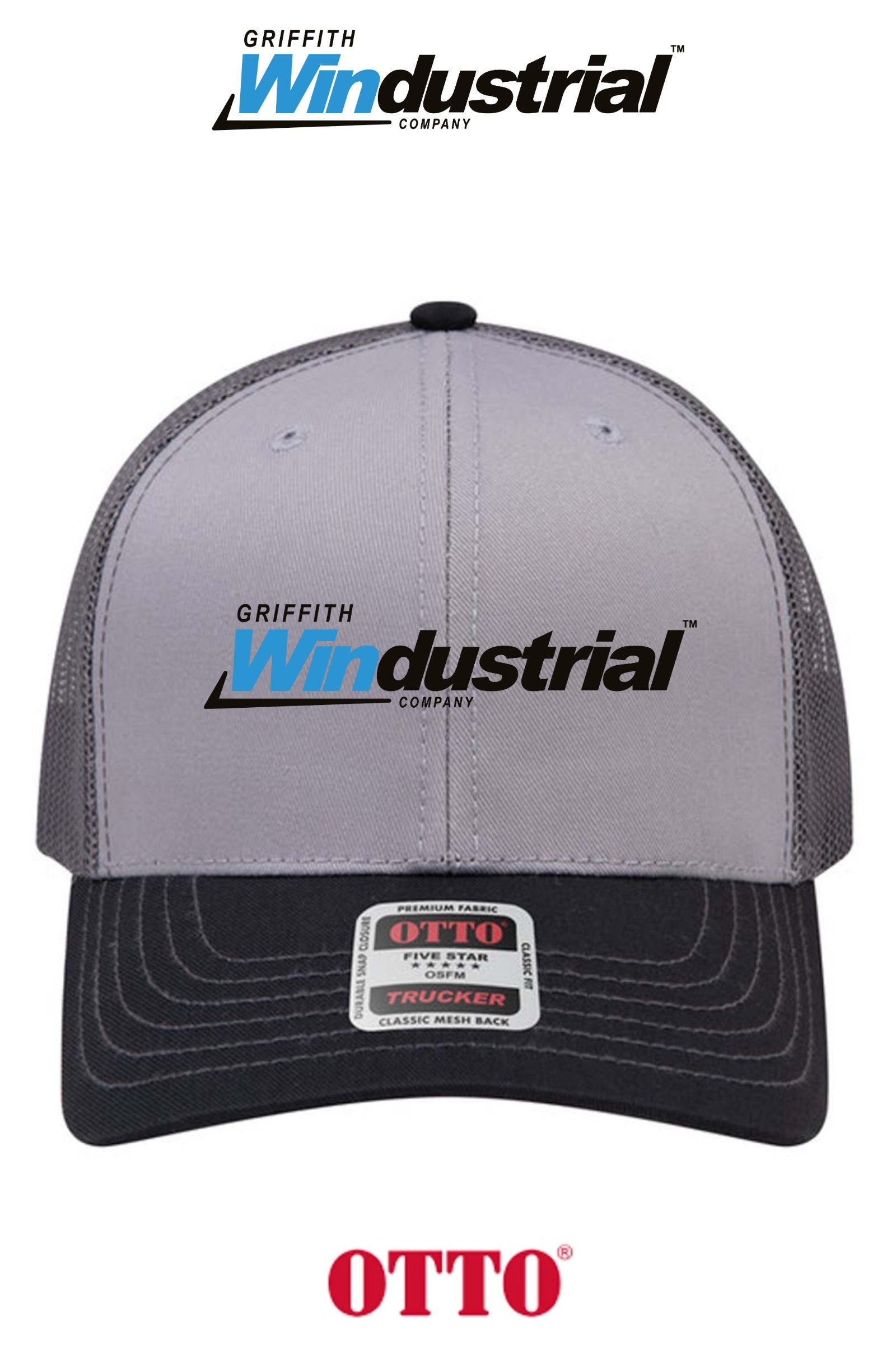 **BULK BUY SPECIAL** OTTO CAP® 6 Panel Mid Profile Mesh Back Trucker Hat - Griffith Windustrial