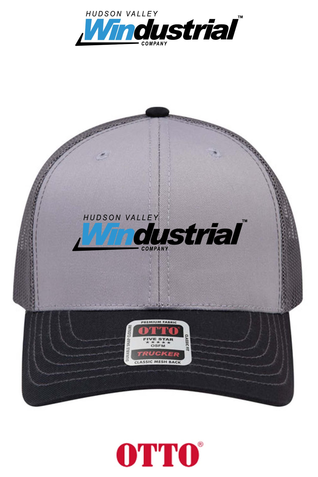 **BULK BUY SPECIAL** OTTO CAP® 6 Panel Mid Profile Mesh Back Trucker Hat - Hudson Valley Windustrial