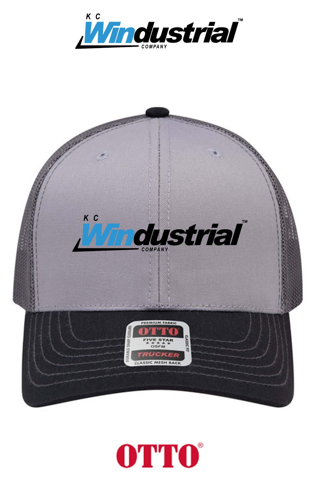 **BULK BUY SPECIAL** OTTO CAP® 6 Panel Mid Profile Mesh Back Trucker Hat - KC Windustrial