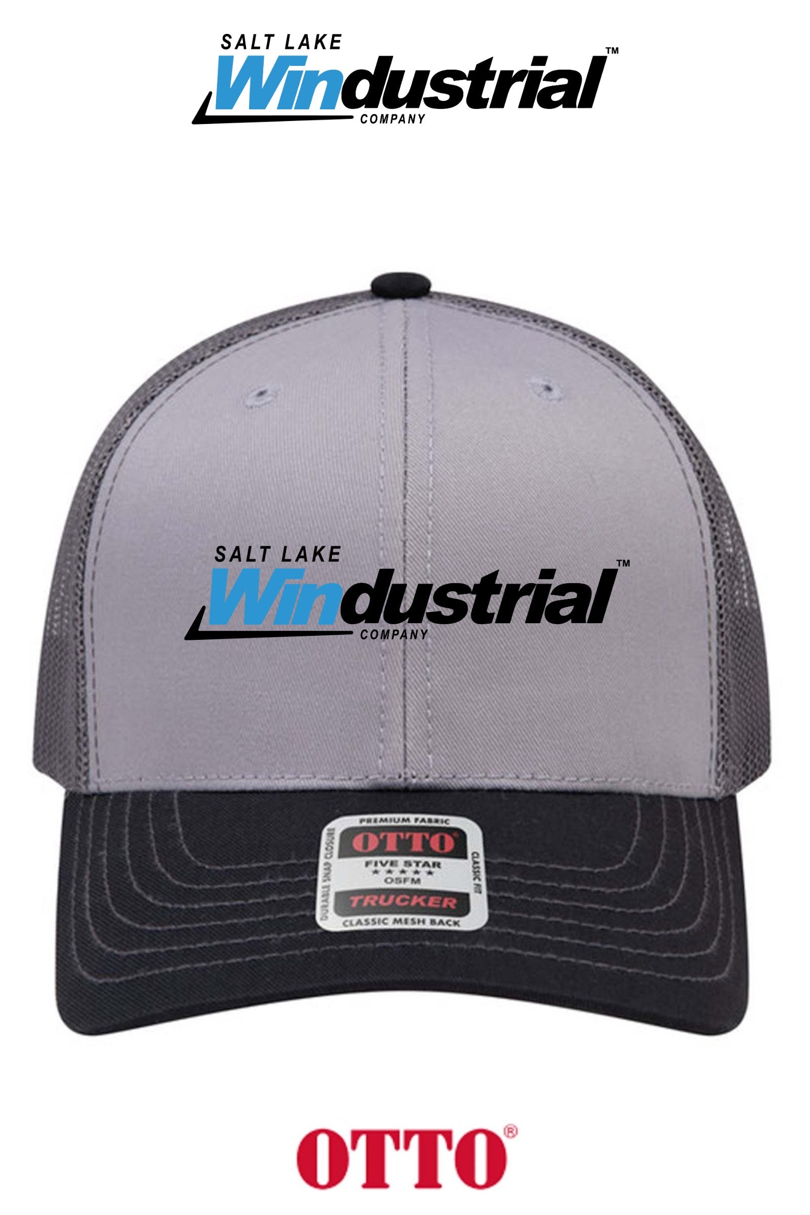 **BULK BUY SPECIAL** OTTO CAP® 6 Panel Mid Profile Mesh Back Trucker Hat - Salt Lake Windustrial