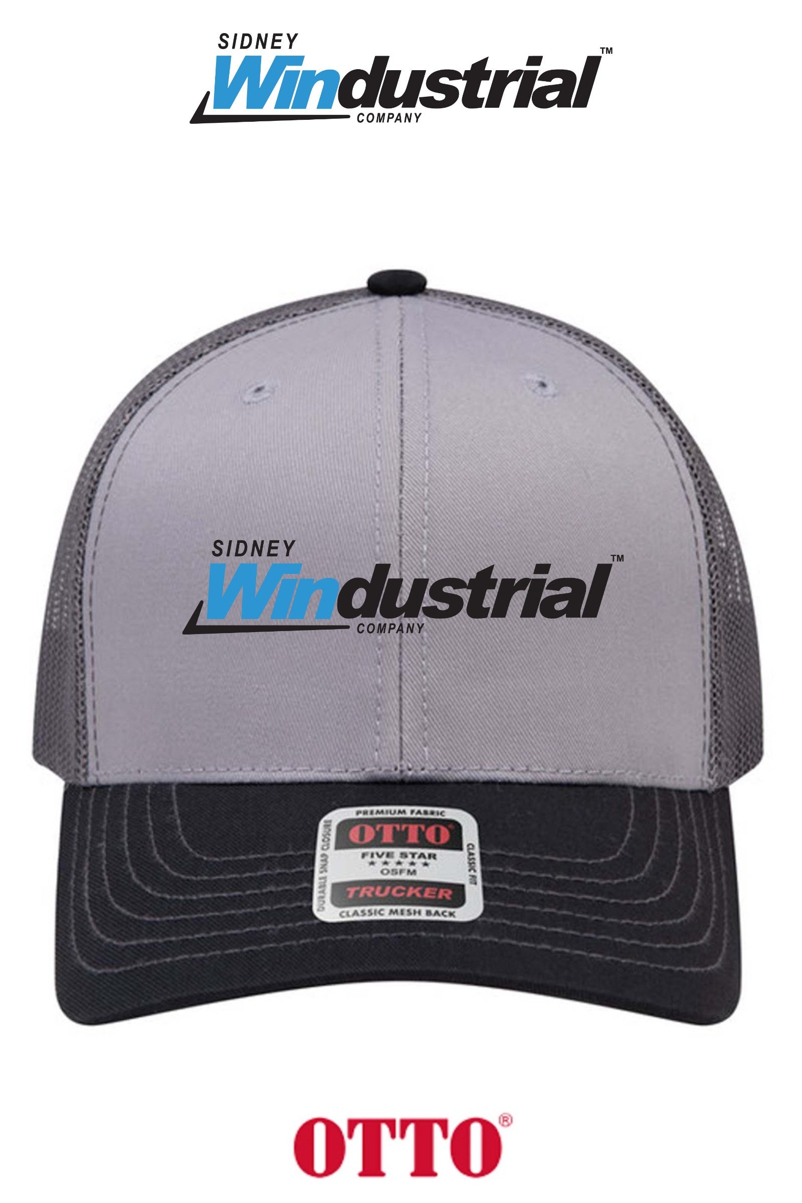 **BULK BUY SPECIAL** OTTO CAP® 6 Panel Mid Profile Mesh Back Trucker Hat - Sidney Windustrial