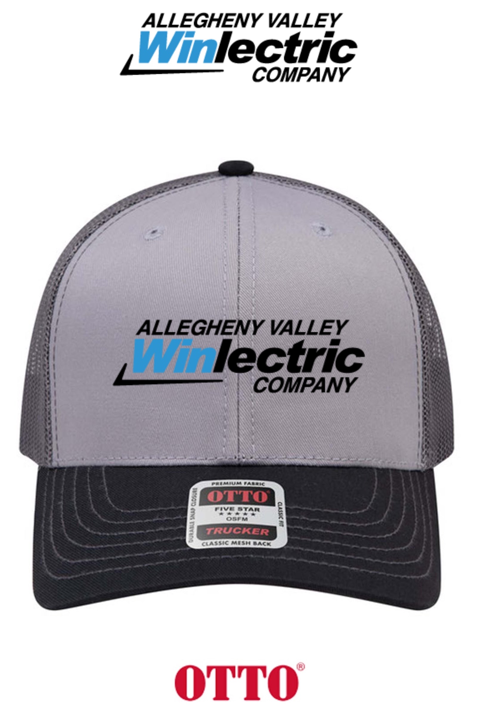 **BULK BUY SPECIAL** OTTO CAP® 6 Panel Mid Profile Mesh Back Trucker Hat - Allegheny Valley Winlectric