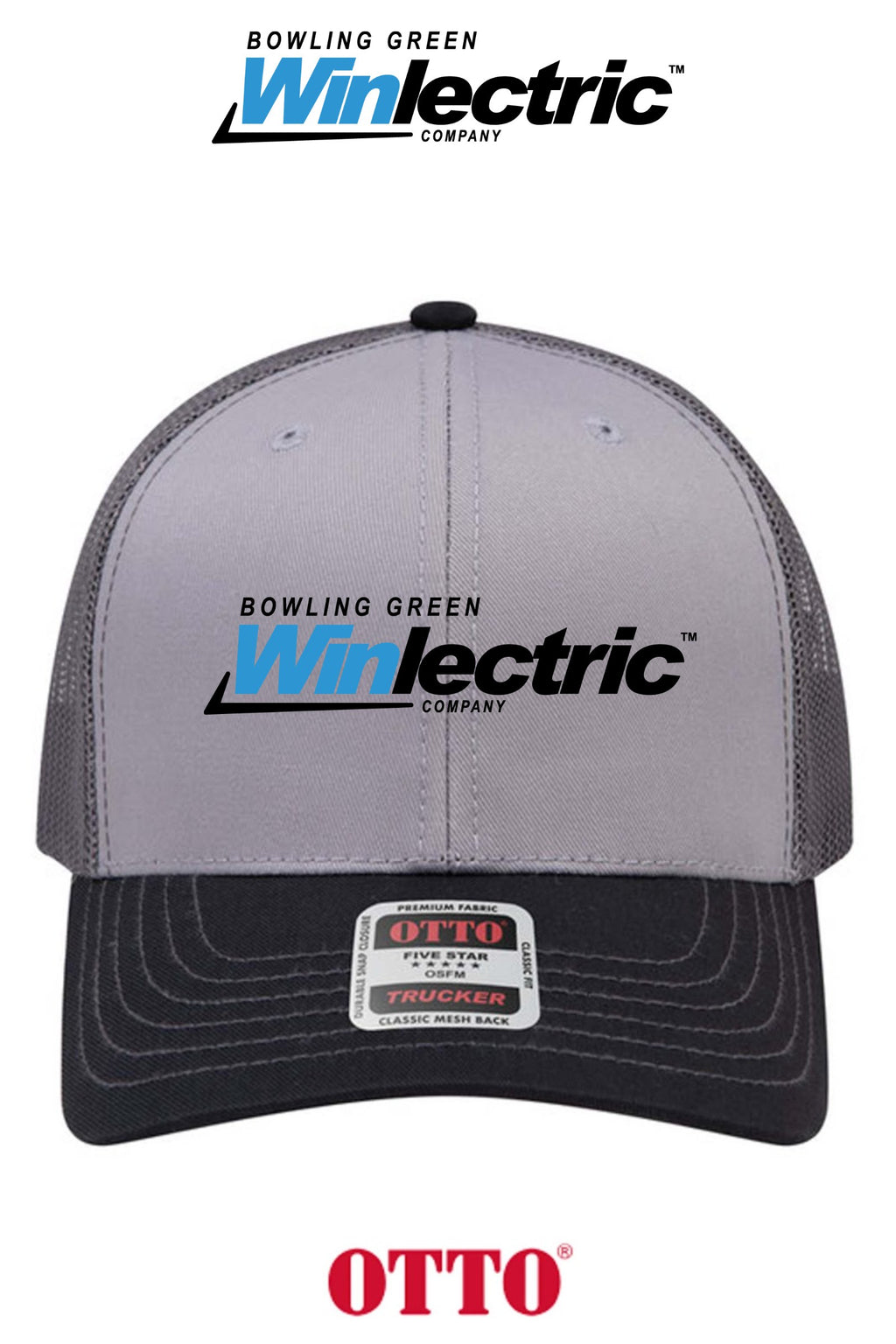 **BULK BUY SPECIAL** OTTO CAP® 6 Panel Mid Profile Mesh Back Trucker Hat - Bowling Green Winlectric