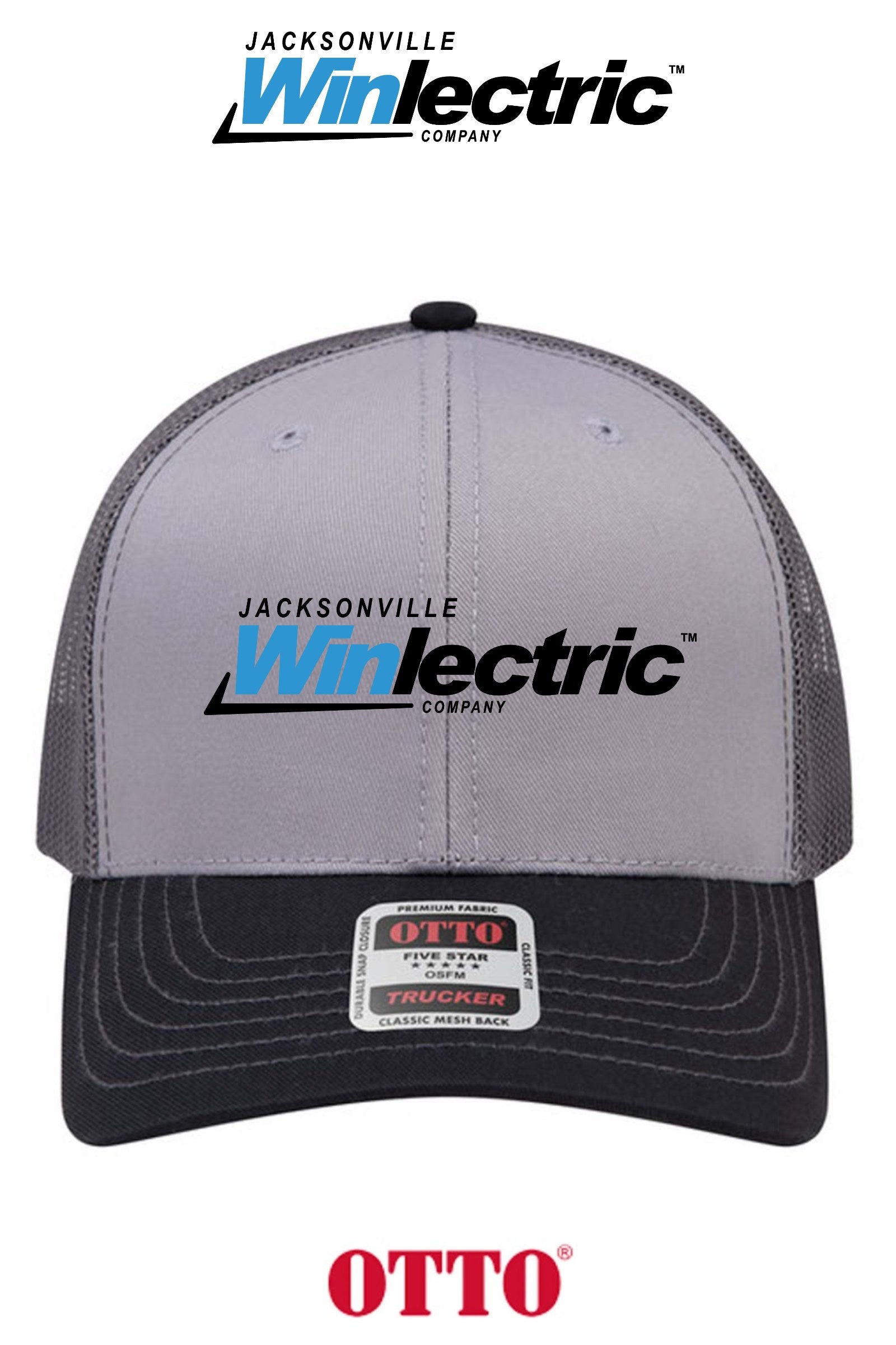 **BULK BUY SPECIAL** OTTO CAP® 6 Panel Mid Profile Mesh Back Trucker Hat - Jacksonville Winlectric