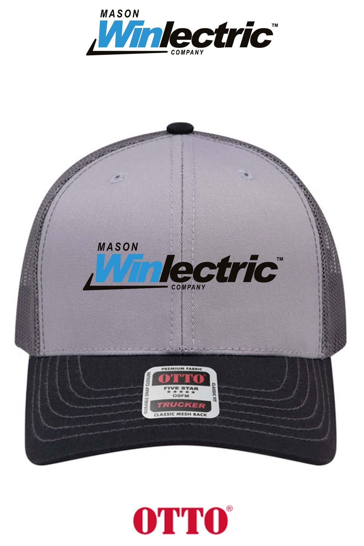 **BULK BUY SPECIAL** OTTO CAP® 6 Panel Mid Profile Mesh Back Trucker Hat - Mason Winlectric