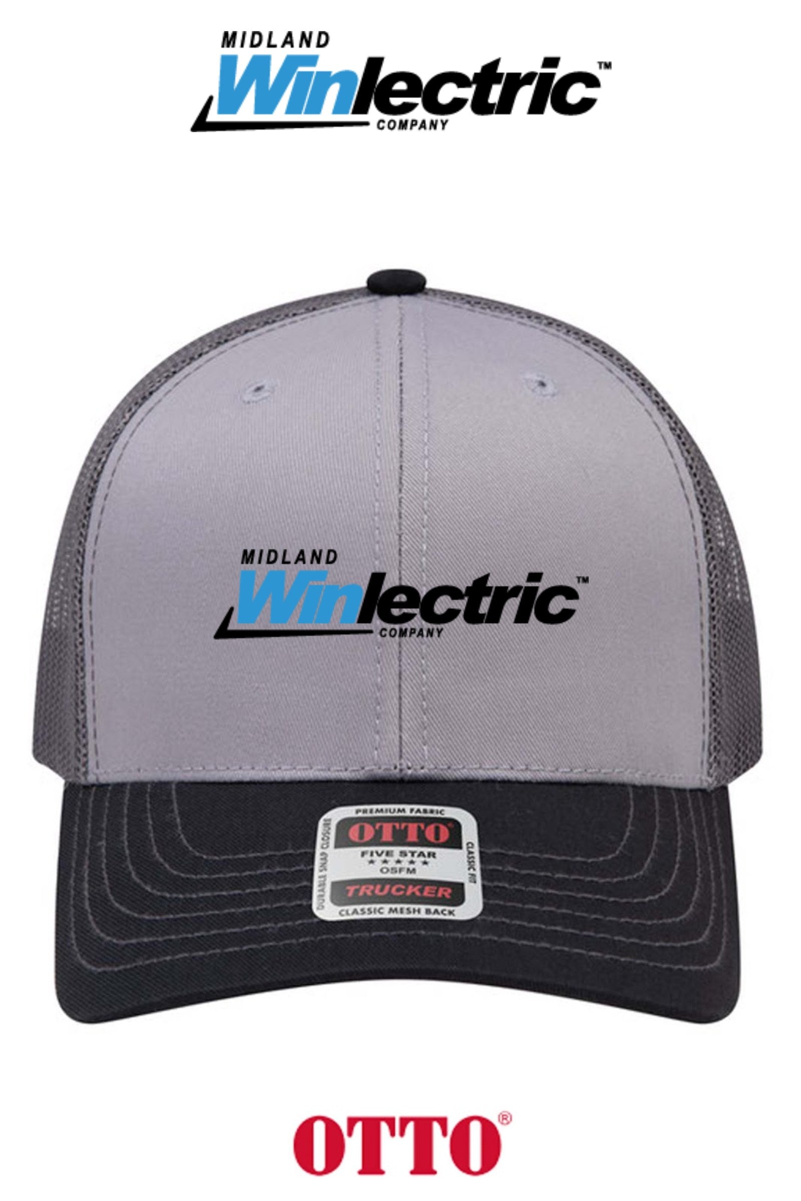 **BULK BUY SPECIAL** OTTO CAP® 6 Panel Mid Profile Mesh Back Trucker Hat - Winlectric of Midland