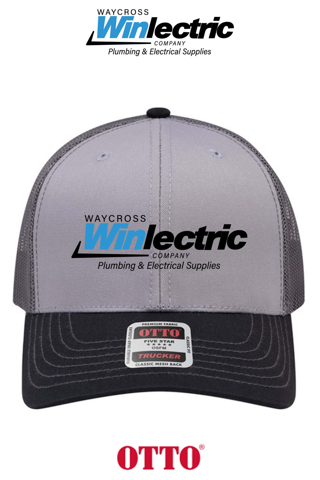 **BULK BUY SPECIAL** OTTO CAP® 6 Panel Mid Profile Mesh Back Trucker Hat - Waycross Winlectric