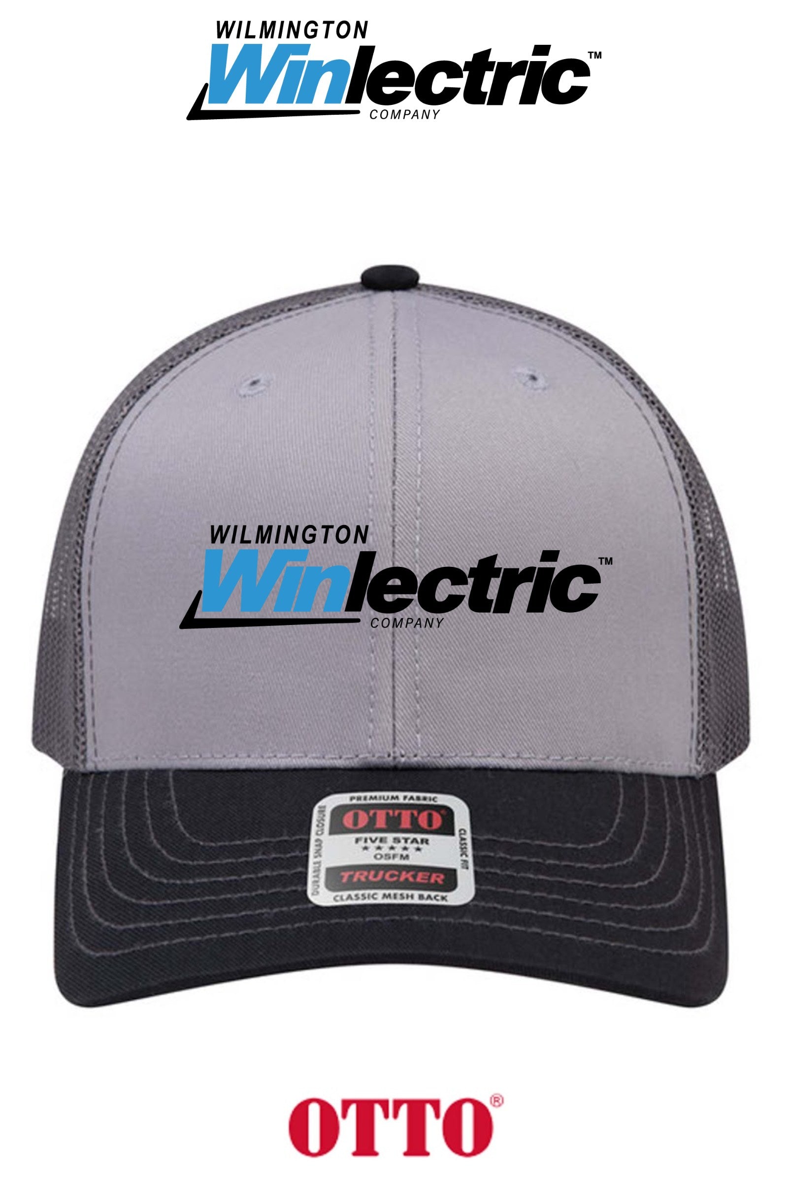 **BULK BUY SPECIAL** OTTO CAP® 6 Panel Mid Profile Mesh Back Trucker Hat - Wilmington Winlectric