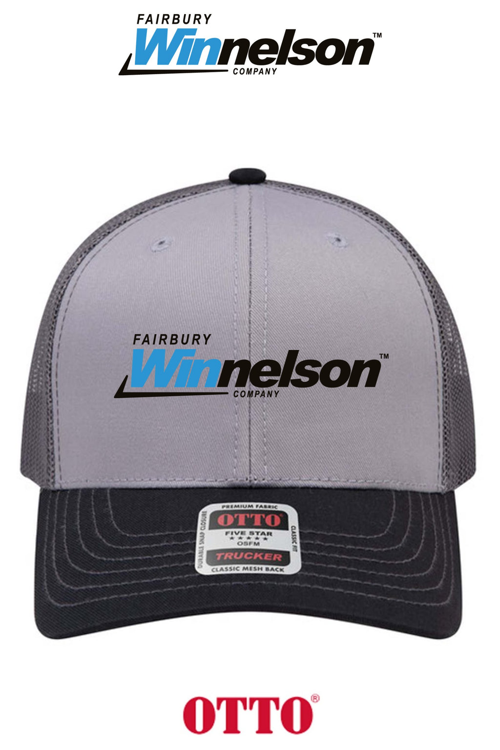 **BULK BUY SPECIAL** OTTO CAP® 6 Panel Mid Profile Mesh Back Trucker Hat - Fairbury Winnelson