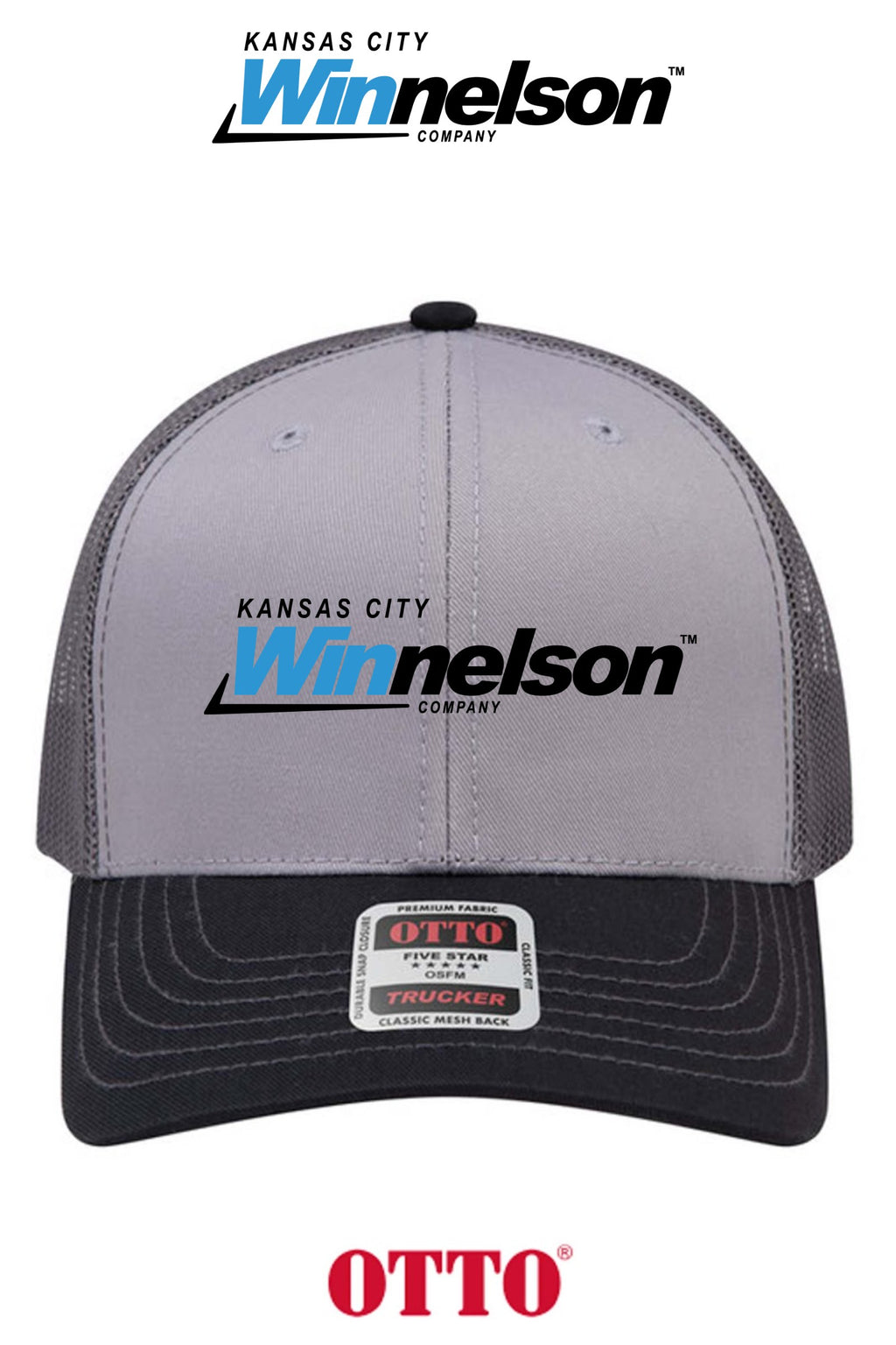 **BULK BUY SPECIAL** OTTO CAP® 6 Panel Mid Profile Mesh Back Trucker Hat - Kansas City Winnelson
