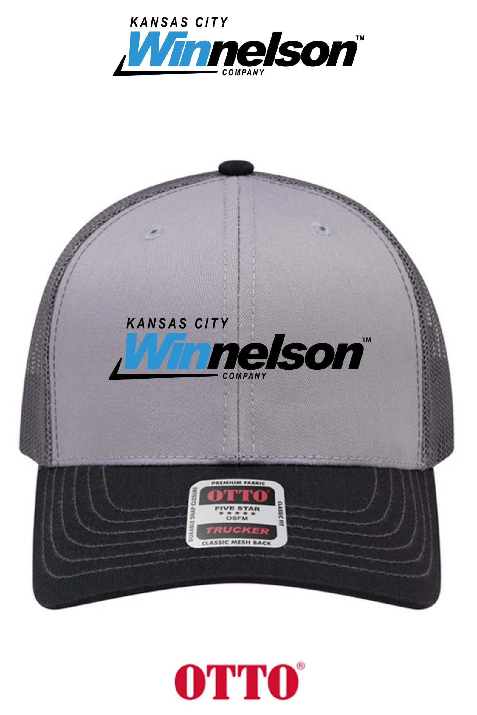 **BULK BUY SPECIAL** OTTO CAP® 6 Panel Mid Profile Mesh Back Trucker Hat - Kansas City Winnelson