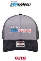 **BULK BUY SPECIAL** OTTO CAP® 6 Panel Mid Profile Mesh Back Trucker Hat - Midland Winnelson - Patriot
