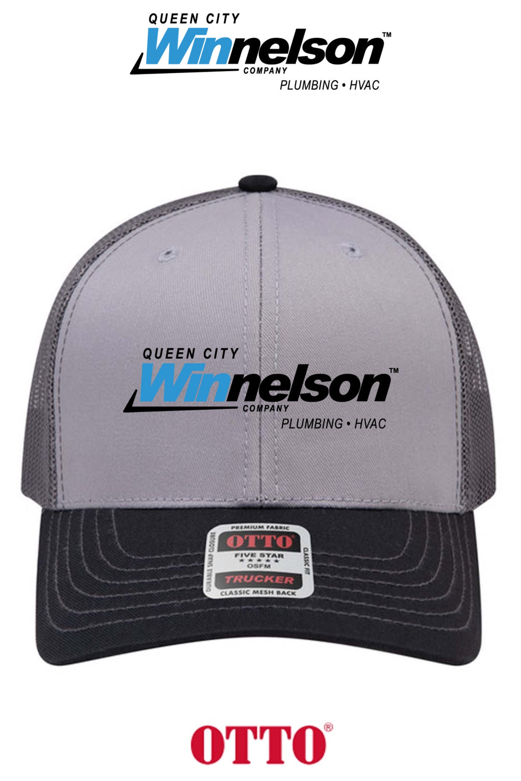 **BULK BUY SPECIAL** OTTO CAP® 6 Panel Mid Profile Mesh Back Trucker Hat - Queen City Winnelson