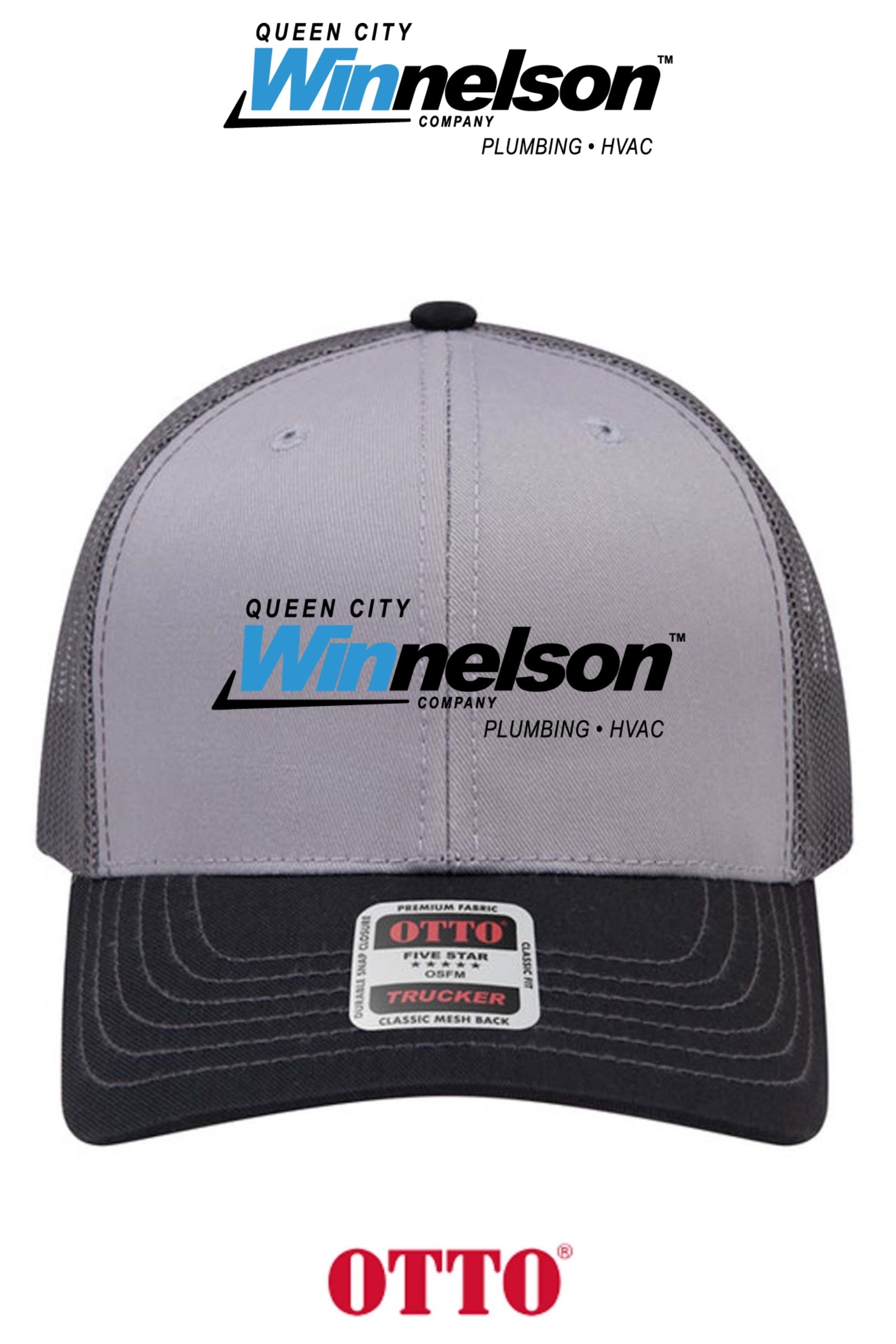 **BULK BUY SPECIAL** OTTO CAP® 6 Panel Mid Profile Mesh Back Trucker Hat - Queen City Winnelson