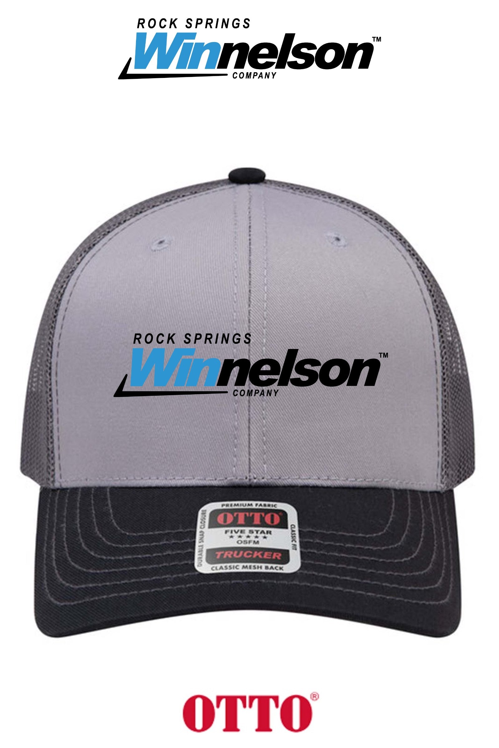 **BULK BUY SPECIAL** OTTO CAP® 6 Panel Mid Profile Mesh Back Trucker Hat - Rock Springs Winnelson