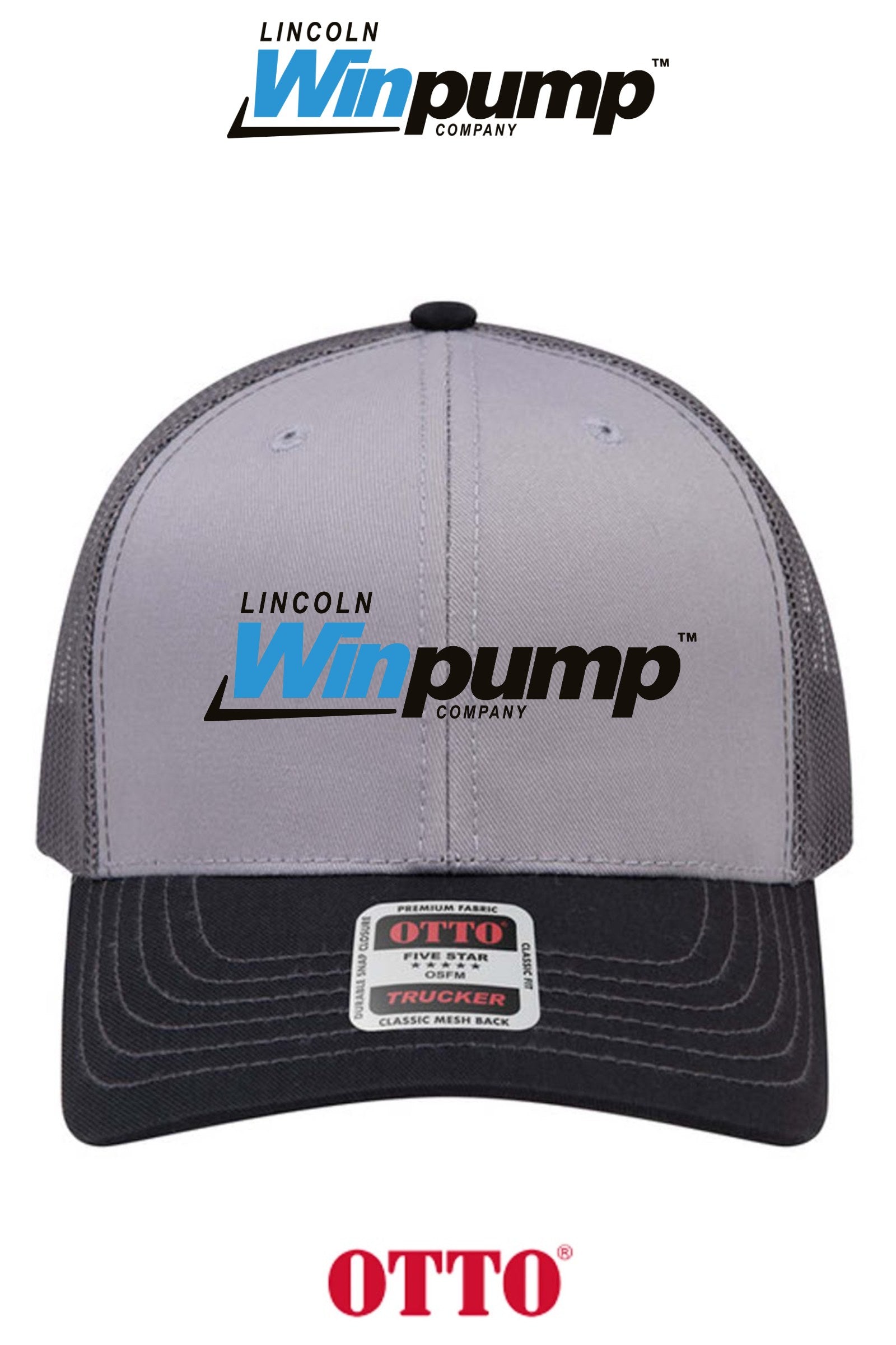 **BULK BUY SPECIAL** OTTO CAP® 6 Panel Mid Profile Mesh Back Trucker Hat - Lincoln Winpump