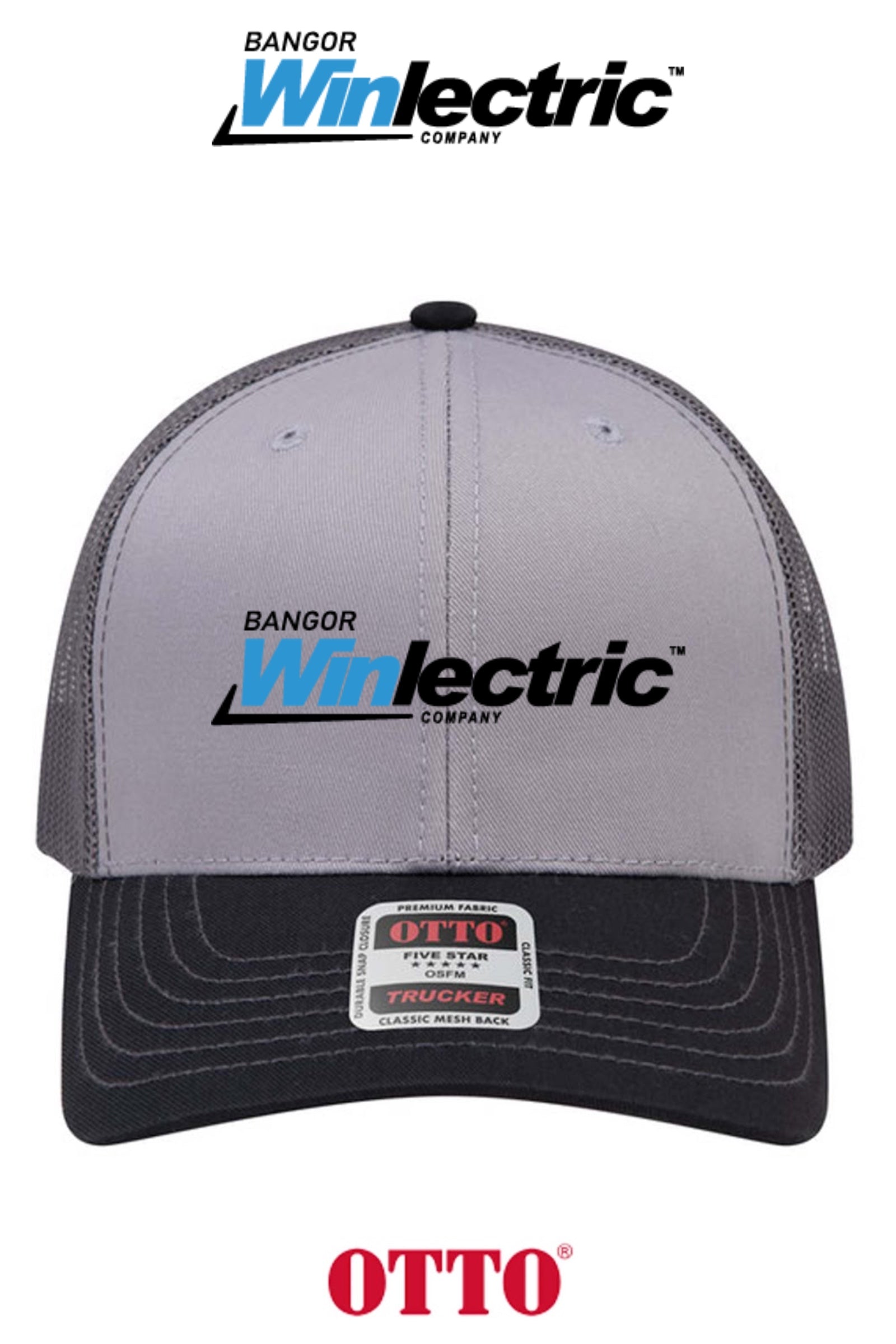 **BULK BUY SPECIAL** OTTO CAP® 6 Panel Mid Profile Mesh Back Trucker Hat - Winlectric Bangor