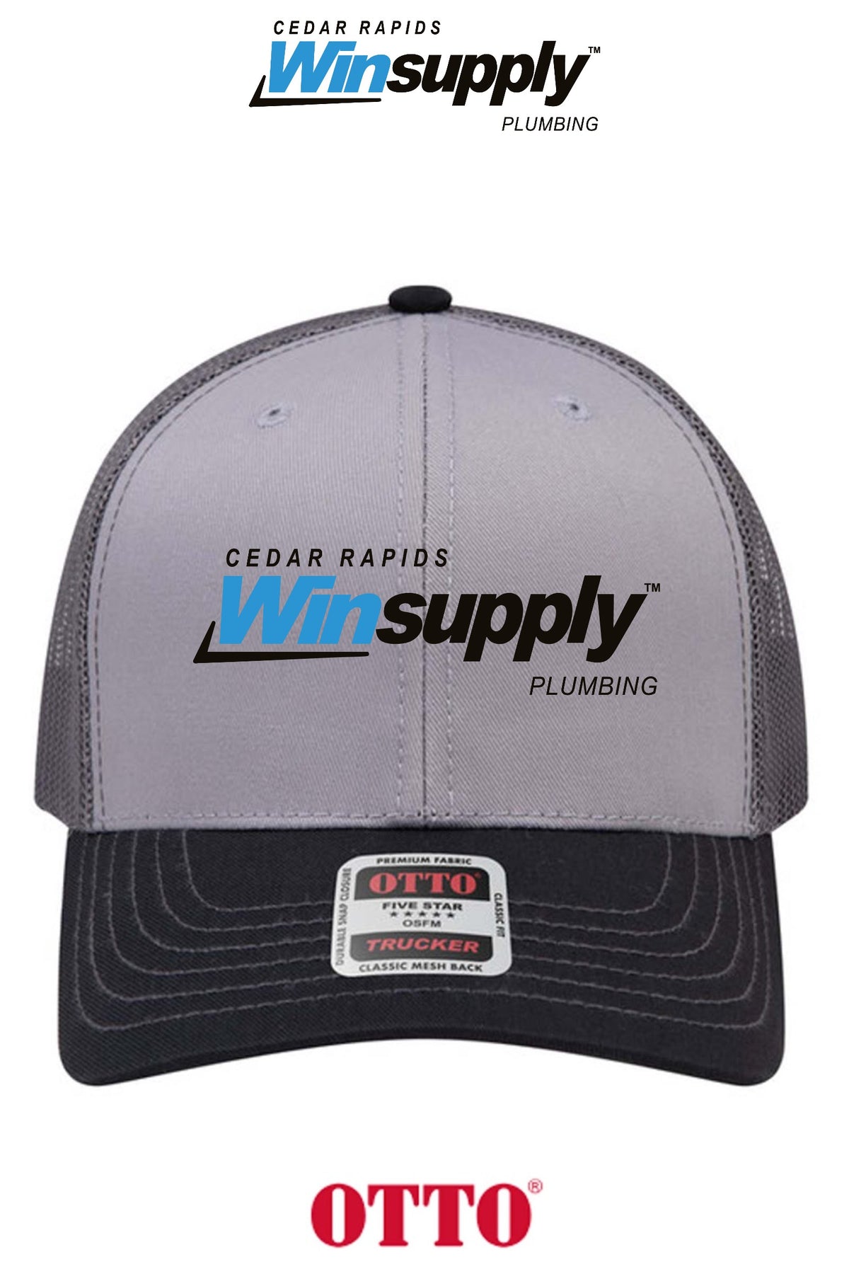**BULK BUY SPECIAL** OTTO CAP® 6 Panel Mid Profile Mesh Back Trucker Hat - Cedar Rapids Winsupply